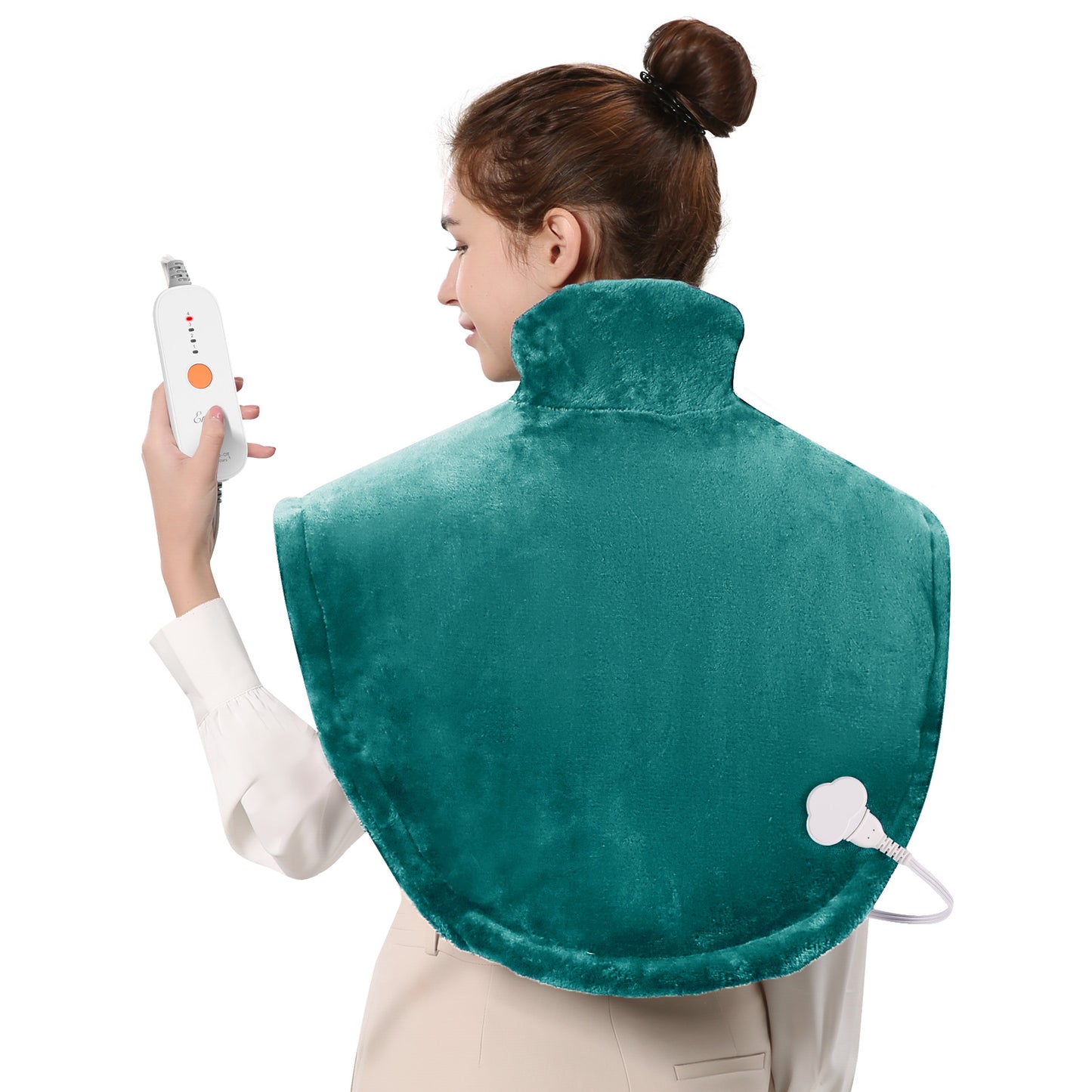 MaxKare Widen Heating Pad with 4 Heating Levels, 2H Auto-off, for Neck, Back Stress Relief, 25" x 26", Green