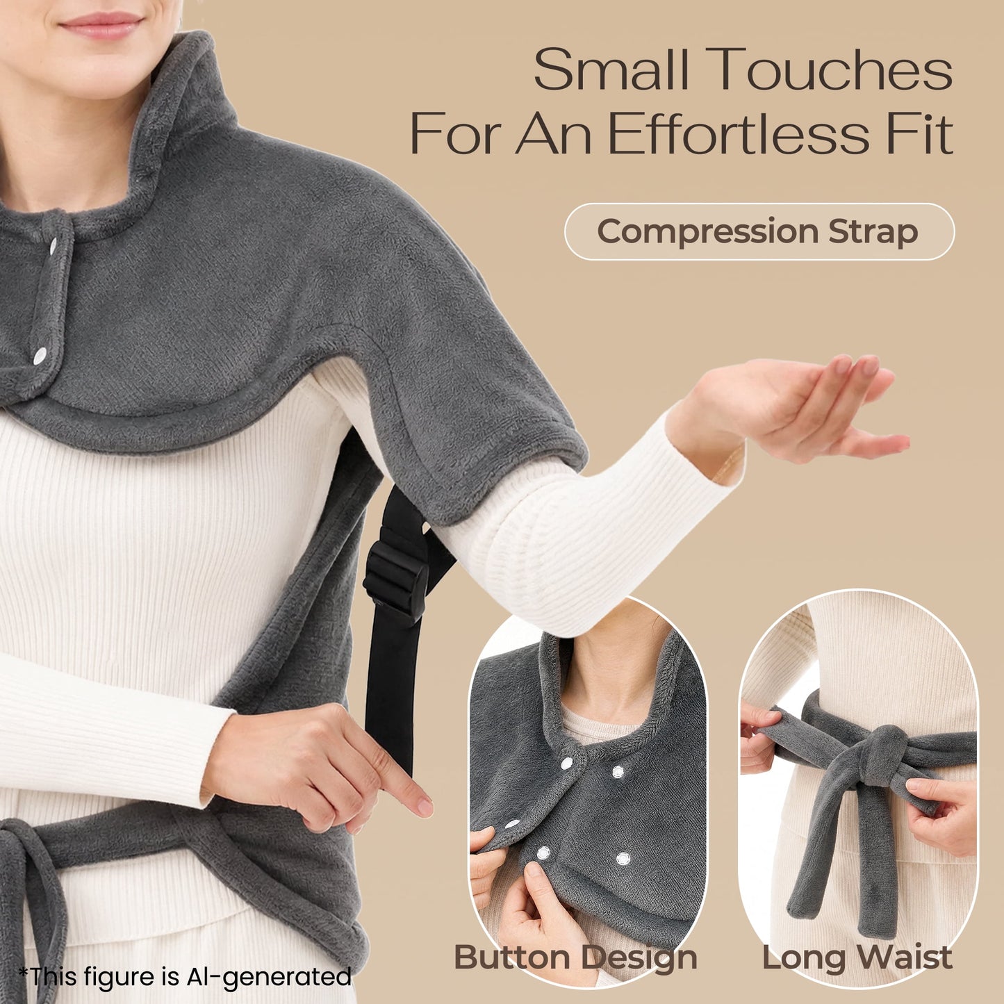 MaxKare Ultra Soft Heating Pad for Shoulder & Arm – 24" x 33", 4 Heat Settings & 2-Hour Auto Shut-off, for Full Body Stress Relief – Gray