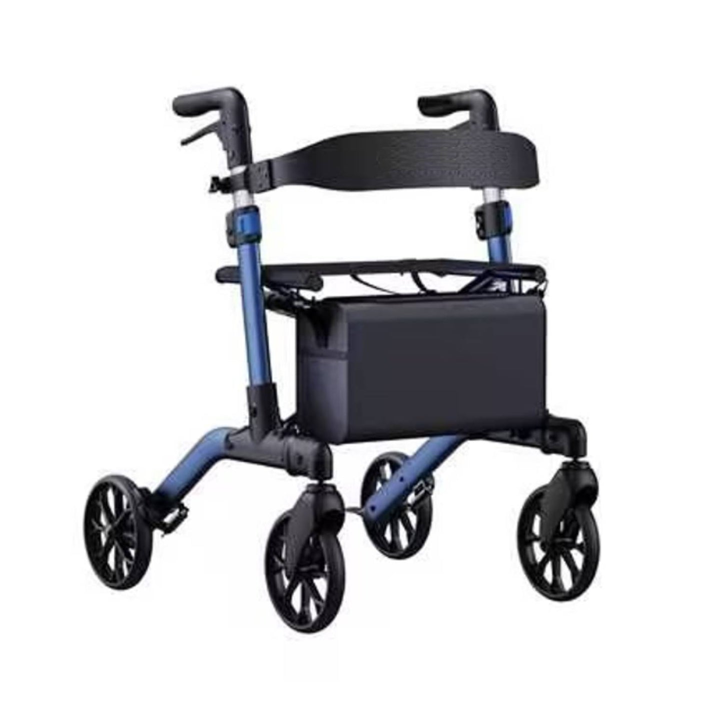 MaxKare Rollator Walker with Seat, Foldable 4 Wheel Rolling Medical Walker, Blue
