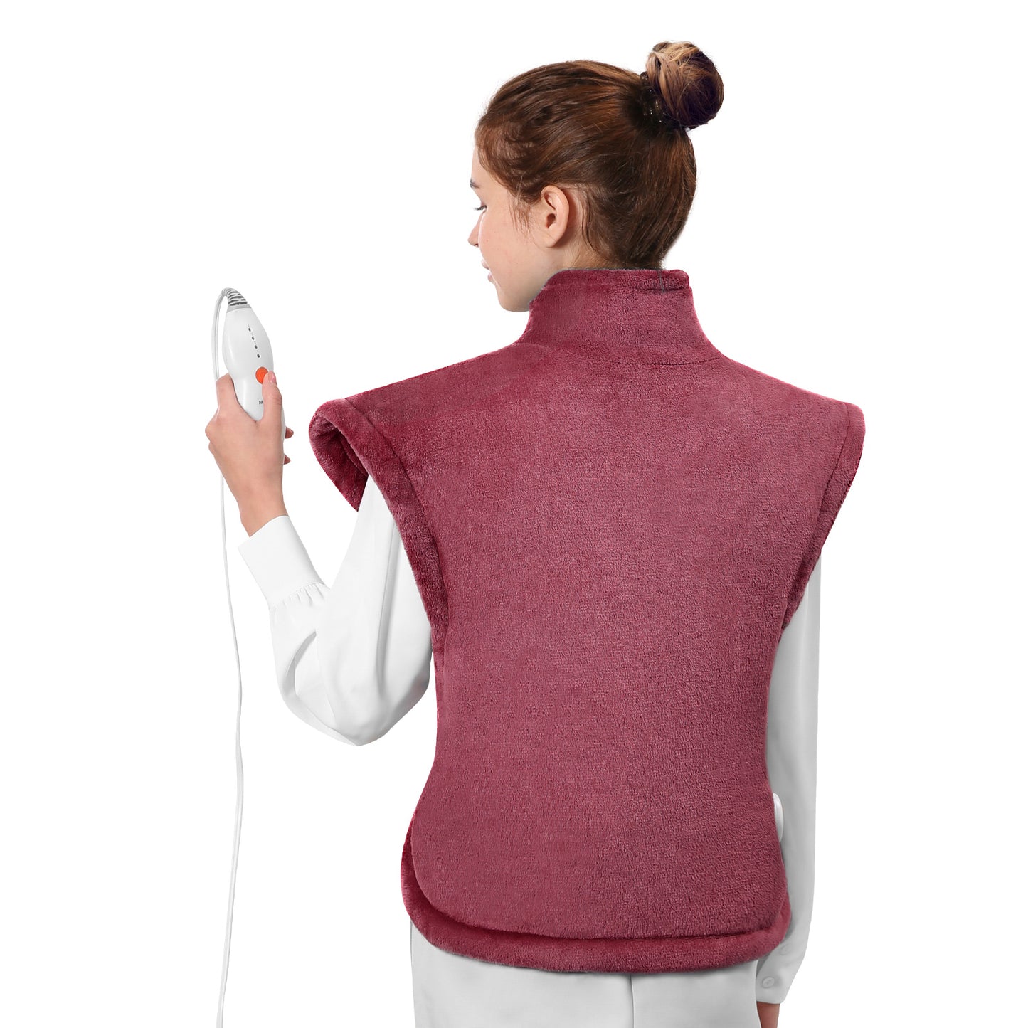 Maxkare Large Heating Pad with 5 Heat Settings & Auto Shut-off, for Full Body Stress Relief, 24"x33", Red