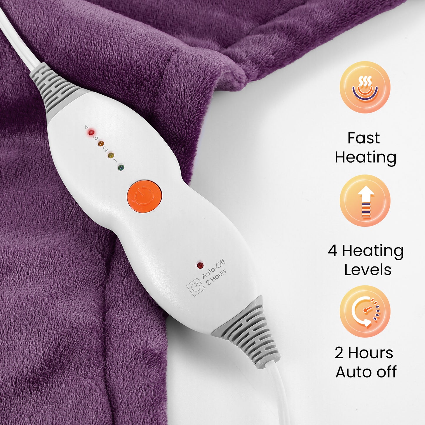 MaxKare Large Heating Pad with 4 Heat Settings & Auto Shut-off, for Full Body Stress Relief, 24"x33"- Purple
