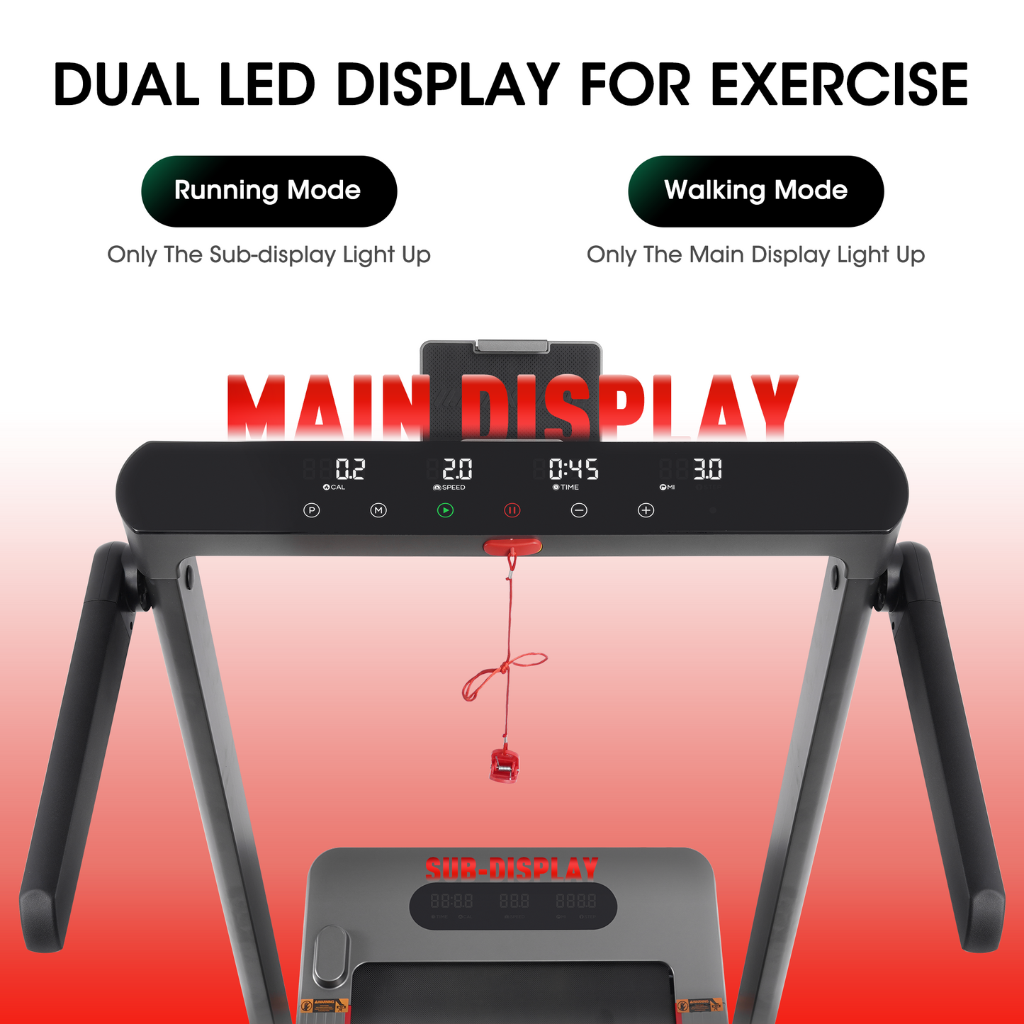 Maxkare 2 in 1 Walking Pad Treadmill, 3.0HP 9MPH Under Desk Treadmill, Foldable Treadmill with Touch Screen & Remote Control Bluetooth Connectivity, 286LBS