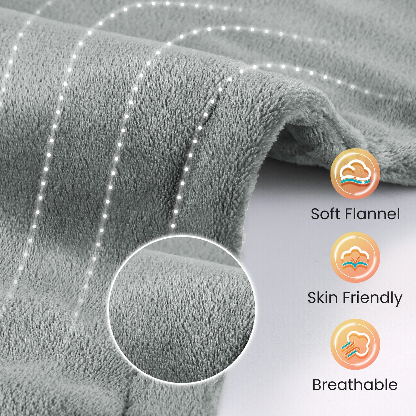 MaxKare Large Heating Pad with 4 Heat Settings & Auto Shut-off for Full Body Stress Relief, 24"x33"- Gray