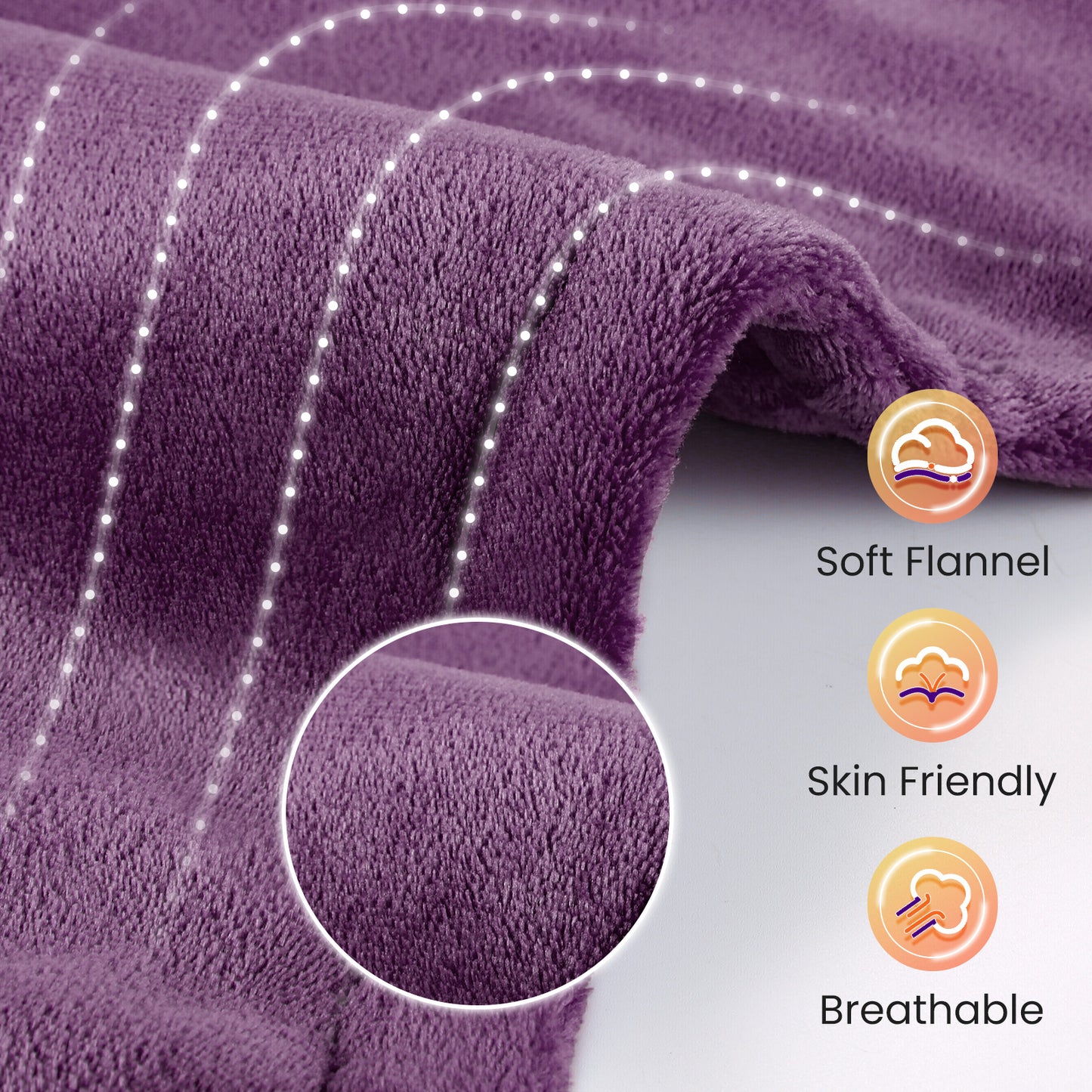 MaxKare Large Heating Pad with 4 Heat Settings & Auto Shut-off, for Full Body Stress Relief, 24"x33"- Purple