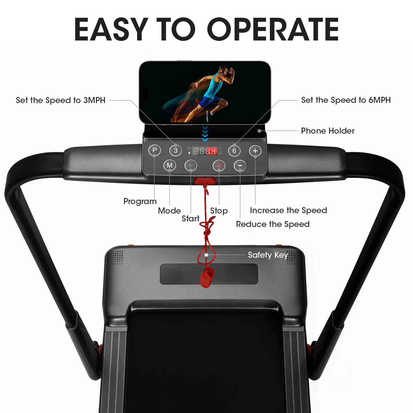 MaxKare 2.5HP Walking Pad Treadmill, Space-Saving Under Desk Treadmill with Remote Control for Home & Office, 265 LBS
