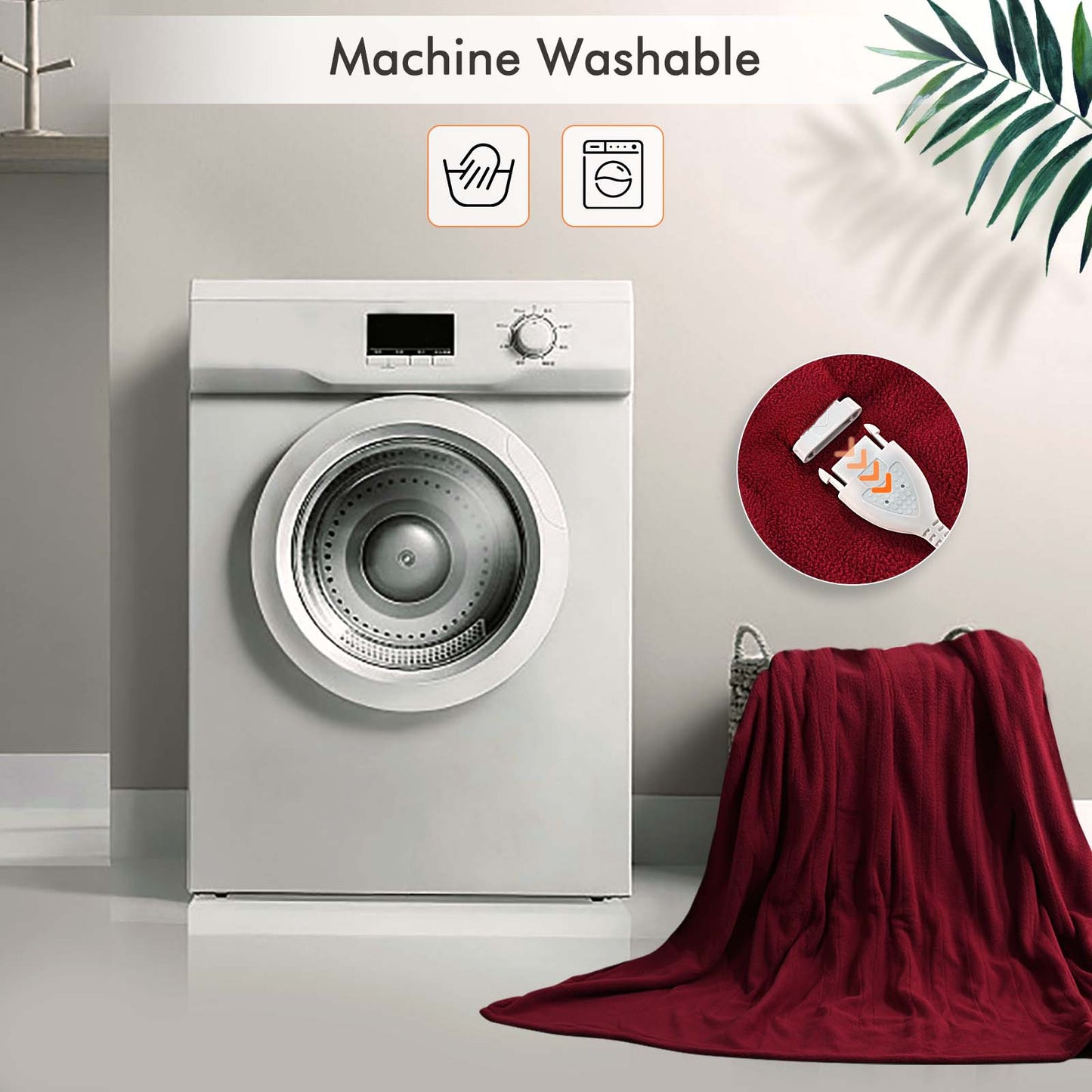 MaxKare Electric Heated Blanket Full Size 72'' x 84'' with 6 Heating Levels 10H Timers, ETL certification Machine Washable- Red