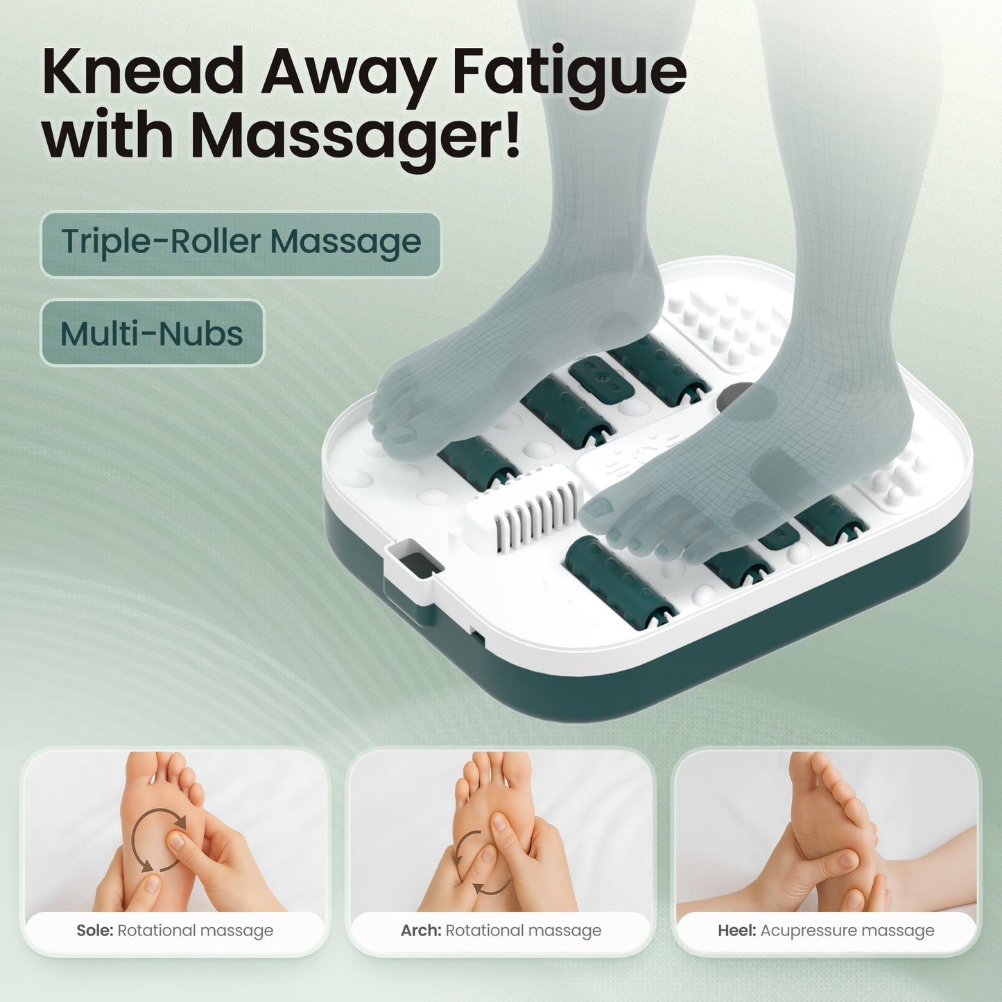 MaxKare Collapsible Foot Spa with Massager and Heat Bubbles Vibration 3 in 1, Green