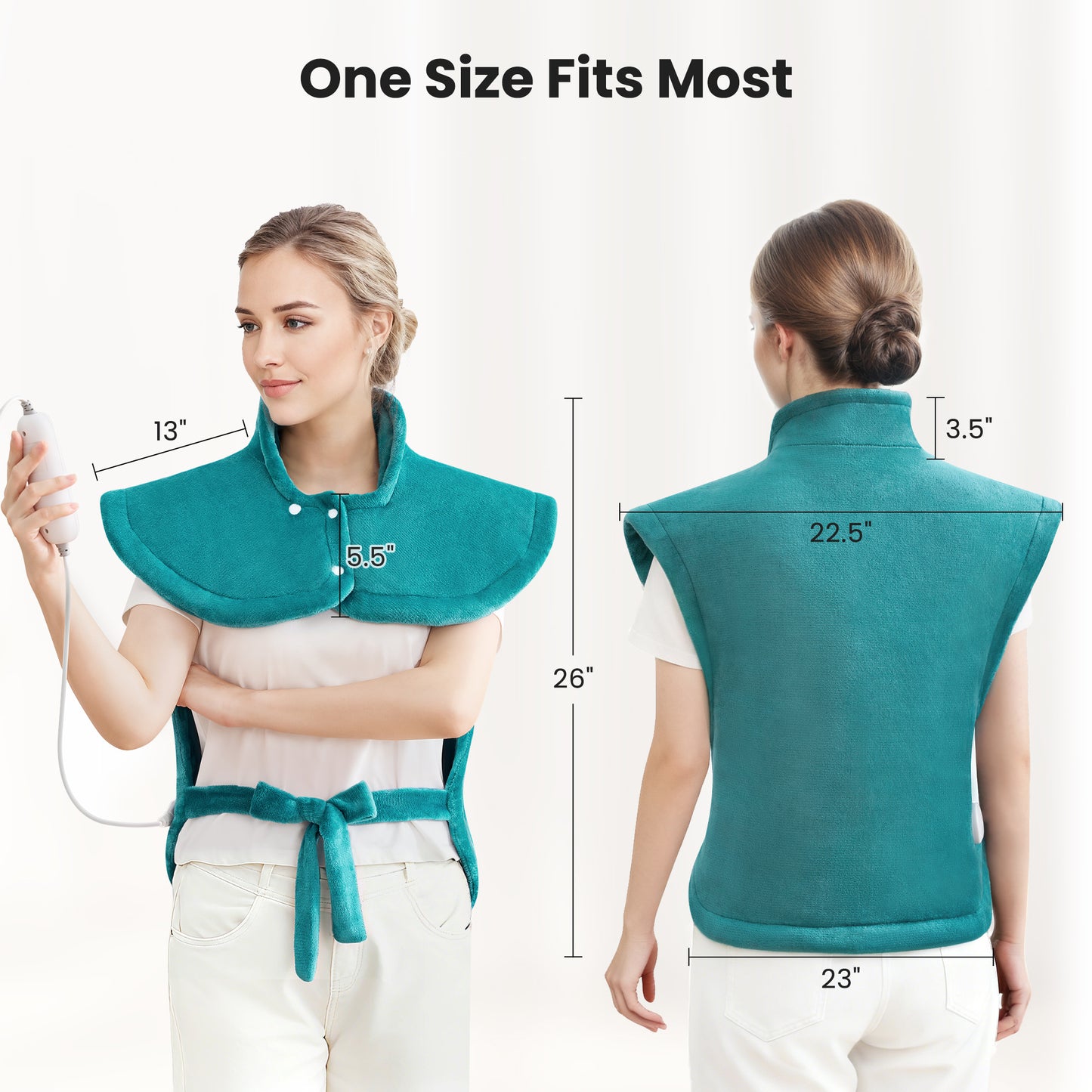 MaxKare Large Heating Pad with 4 Heat Settings & Auto Shut-off, for Full Body Stress Relief, 24"x33"- Green