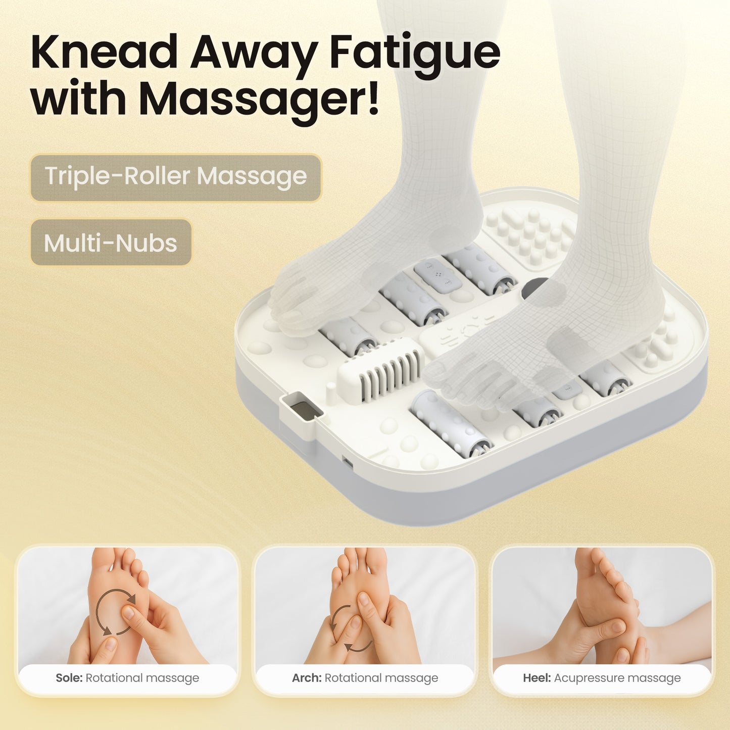 MaxKare Collapsible Foot Spa with Massager and Heat Bubbles Vibration 3 in 1, Foot Spa Bath, White