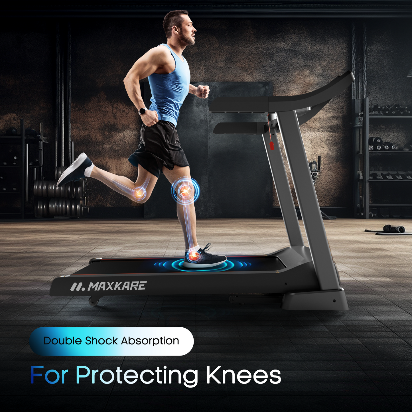 MaxKare 20" Folding Treadmill 300lbs with 15 Level Auto Incline, 3.5HP, 12MPH, Portable Foldable Treadmill with Bluetooth/Zwift App Compatible