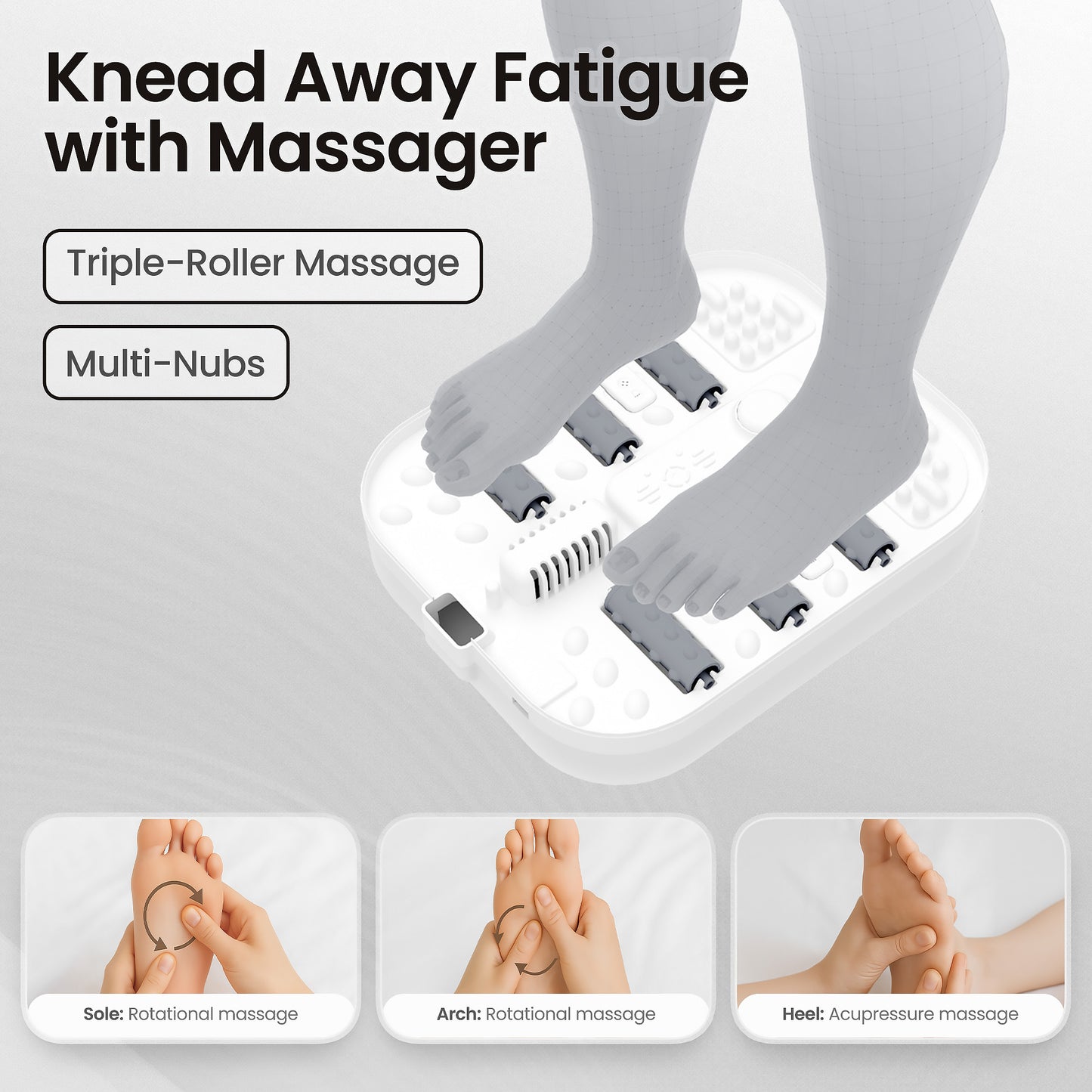 MaxKare Collapsible Foot Spa with Massager and Heat, Foot Spa Massager with Bubble Heat, Gray