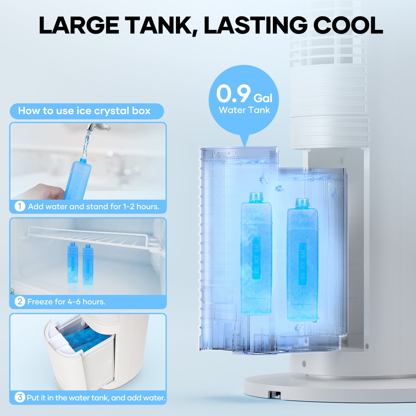 MaxKare 40in Tower Fan, Air Cooler with Remote, 75° Oscillating, 3 Speeds, 12H Timer, for Home or Office, White