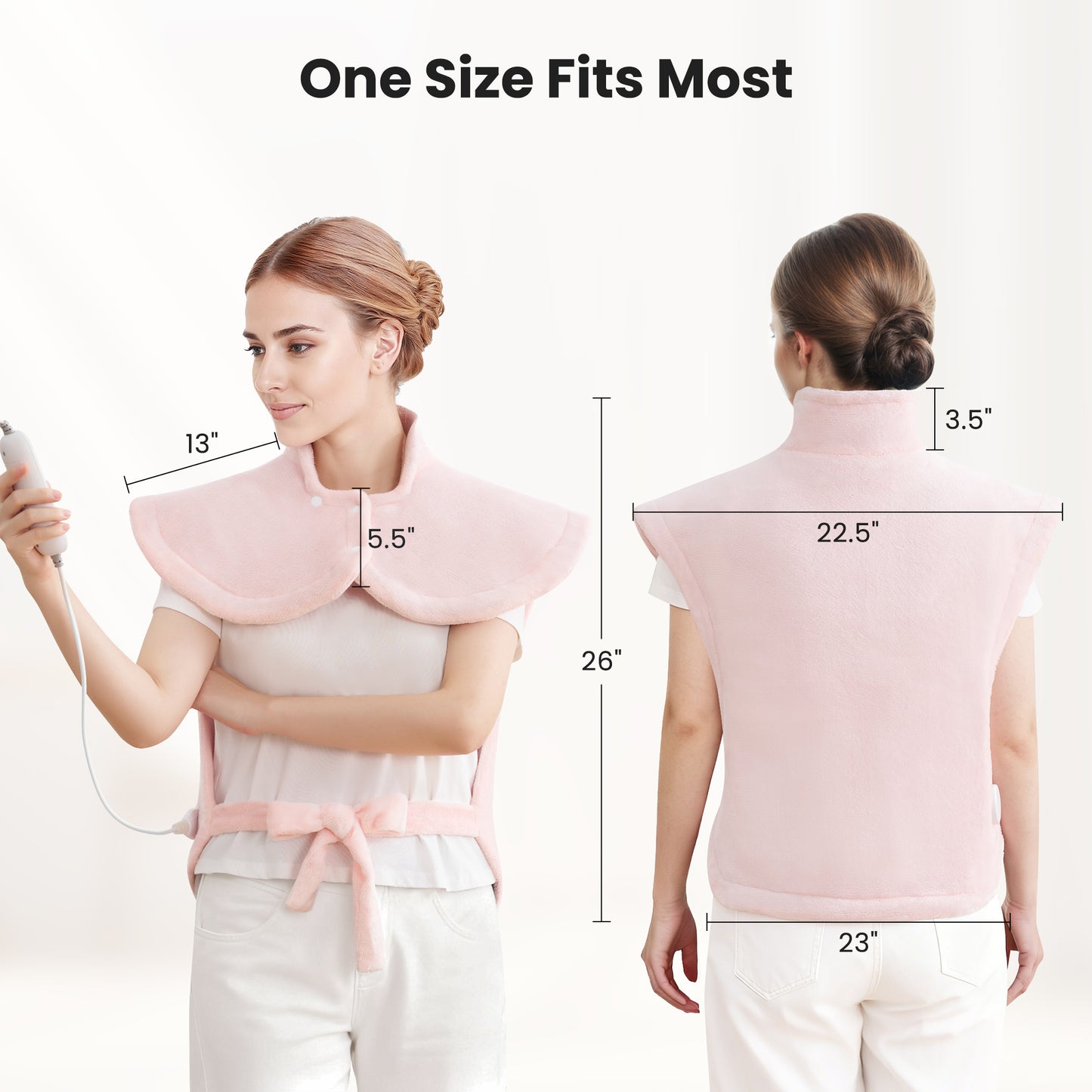 MaxKare Ultra Soft Heating Pad with 4 Heat Settings & Auto Shut-off for Full Body Stress Relief, 24"x33" - Pink