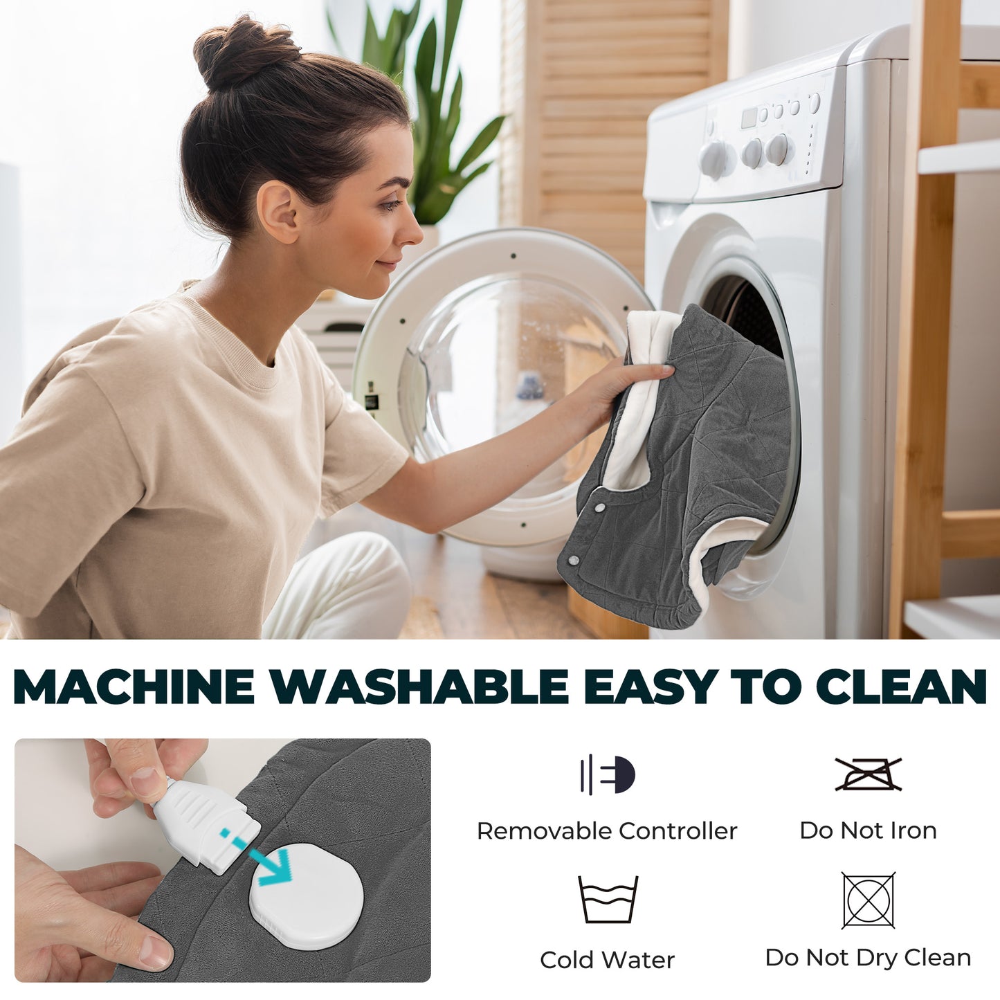 MaxKare 24"x40" Extra Large Heating Pad with 4 Heat Settings & Auto Shut-off, for Full Body- Gray & White