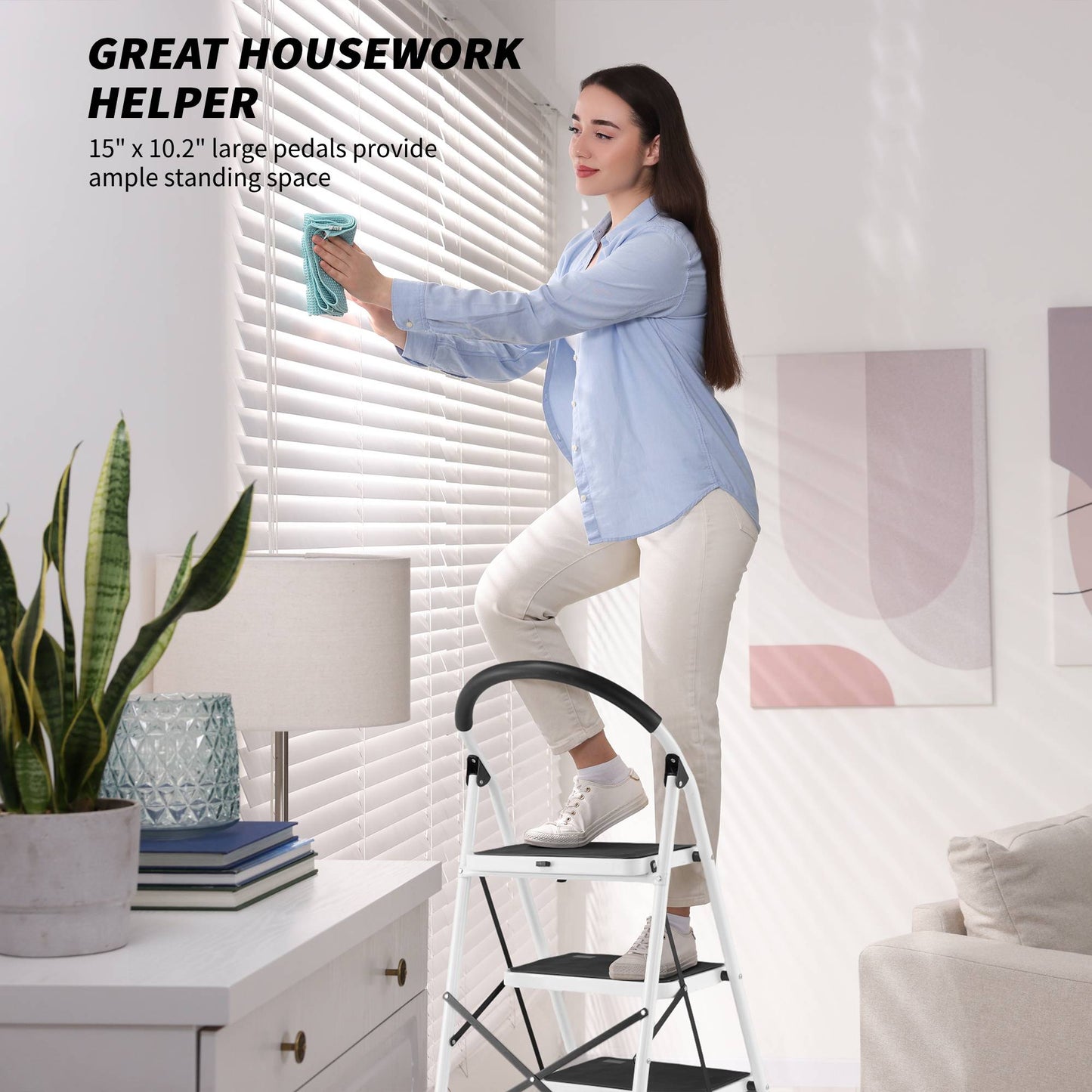 MaxKare 4 Step Stool, Folding Ladder, Lightweight