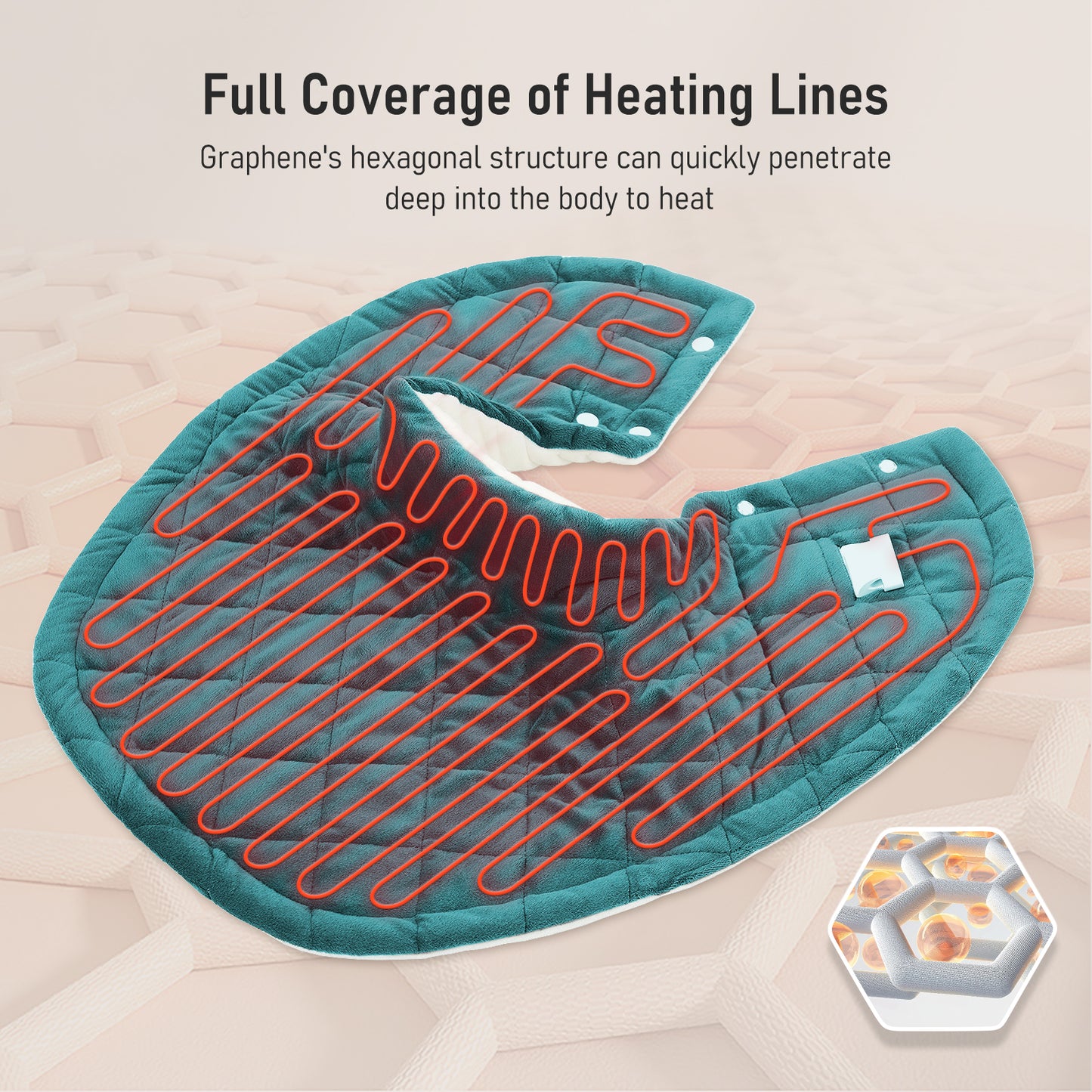 MaxKare 24"x24"Heating Pad for Neck and Shoulders, Weighted Heating Pad, Green