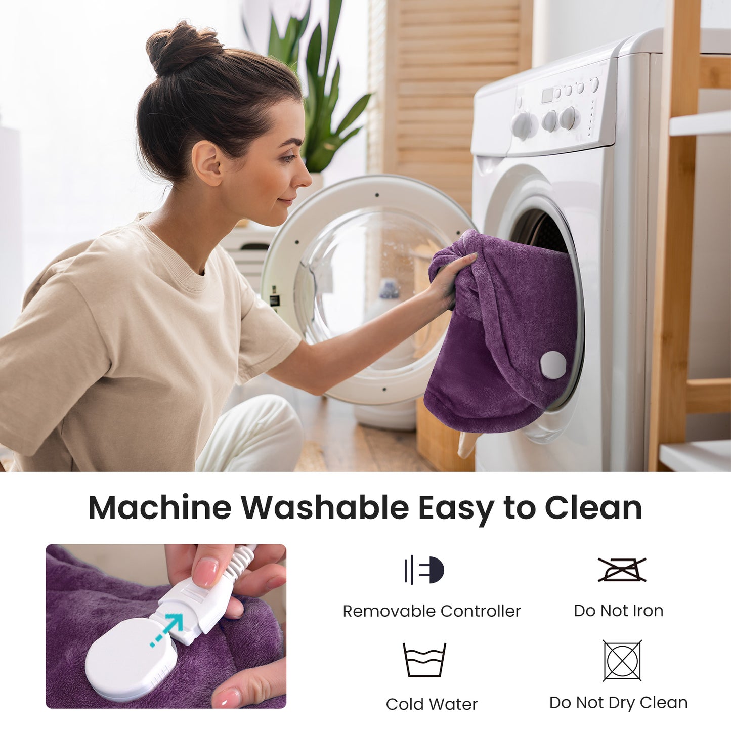 MaxKare Ultra Soft Heating Pad with 4 Heat Settings & Auto Shut-off, for Full Body Stress Relief, 24"x33", Gift - Purple