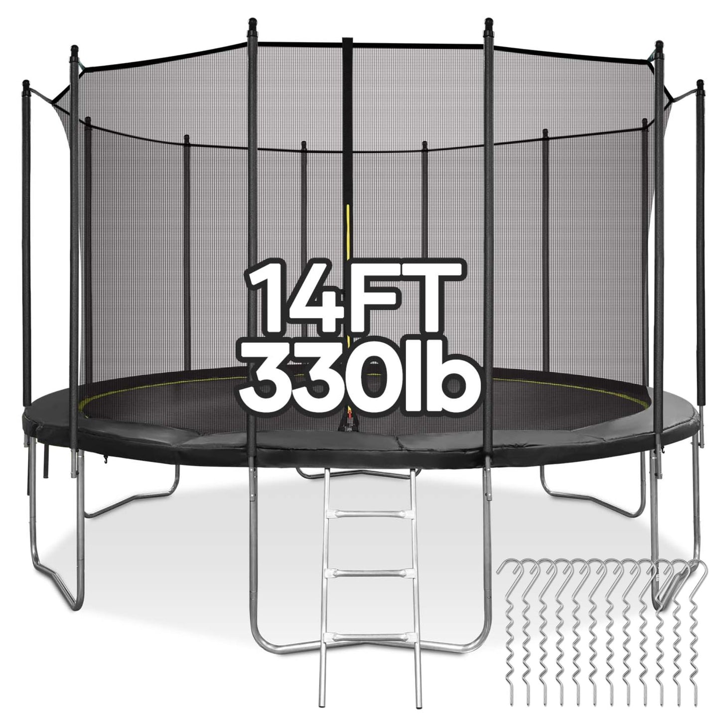 MaxKare 14FT Trampoline for Kids Toddler Adults with Enclosure Net for Indoor Outdoor Game Play, 330lbs Capacity