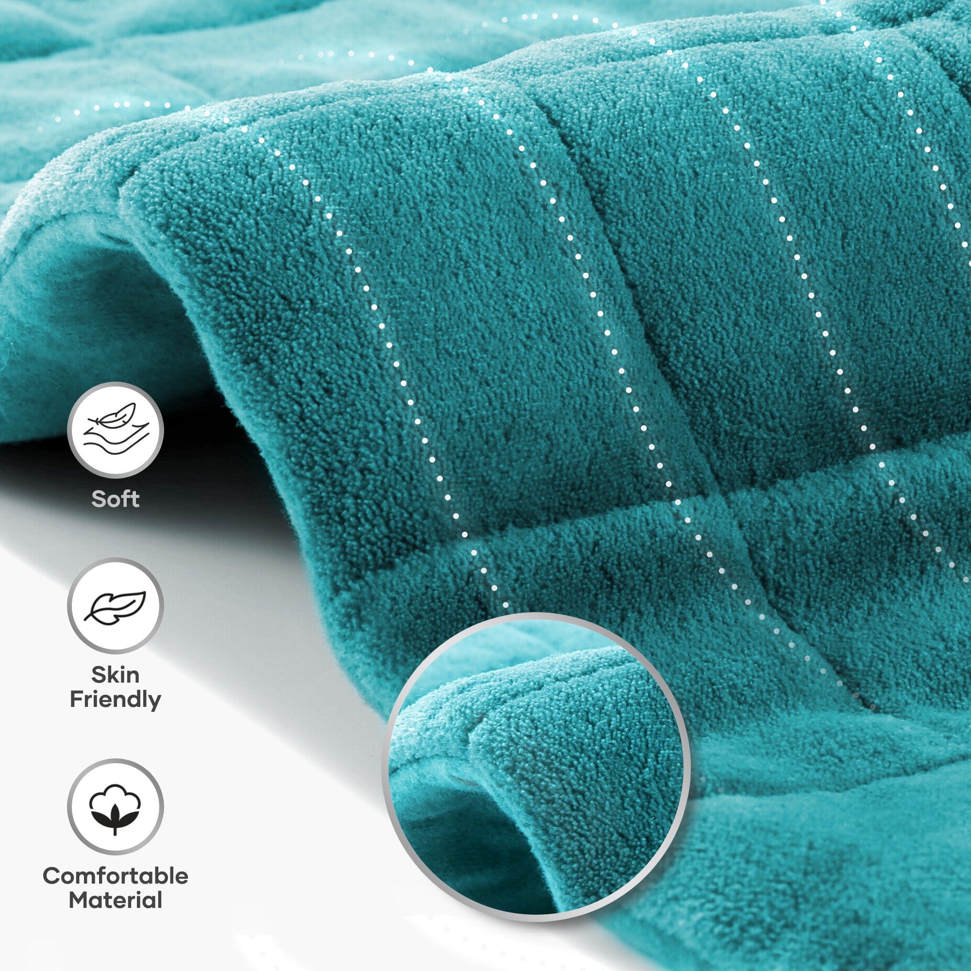 Load image into Gallery viewer, MaxKare Full Weighted Heating Pad for Back Pain & Cramps Relief, 12" X 24" Fast Heating Pad for Neck Shoulder Relief-Light Blue