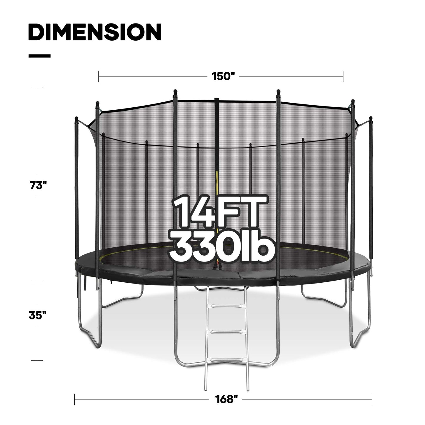 MaxKare 14FT Trampoline for Kids Toddler Adults with Enclosure Net for Indoor Outdoor Game Play, 330lbs Capacity