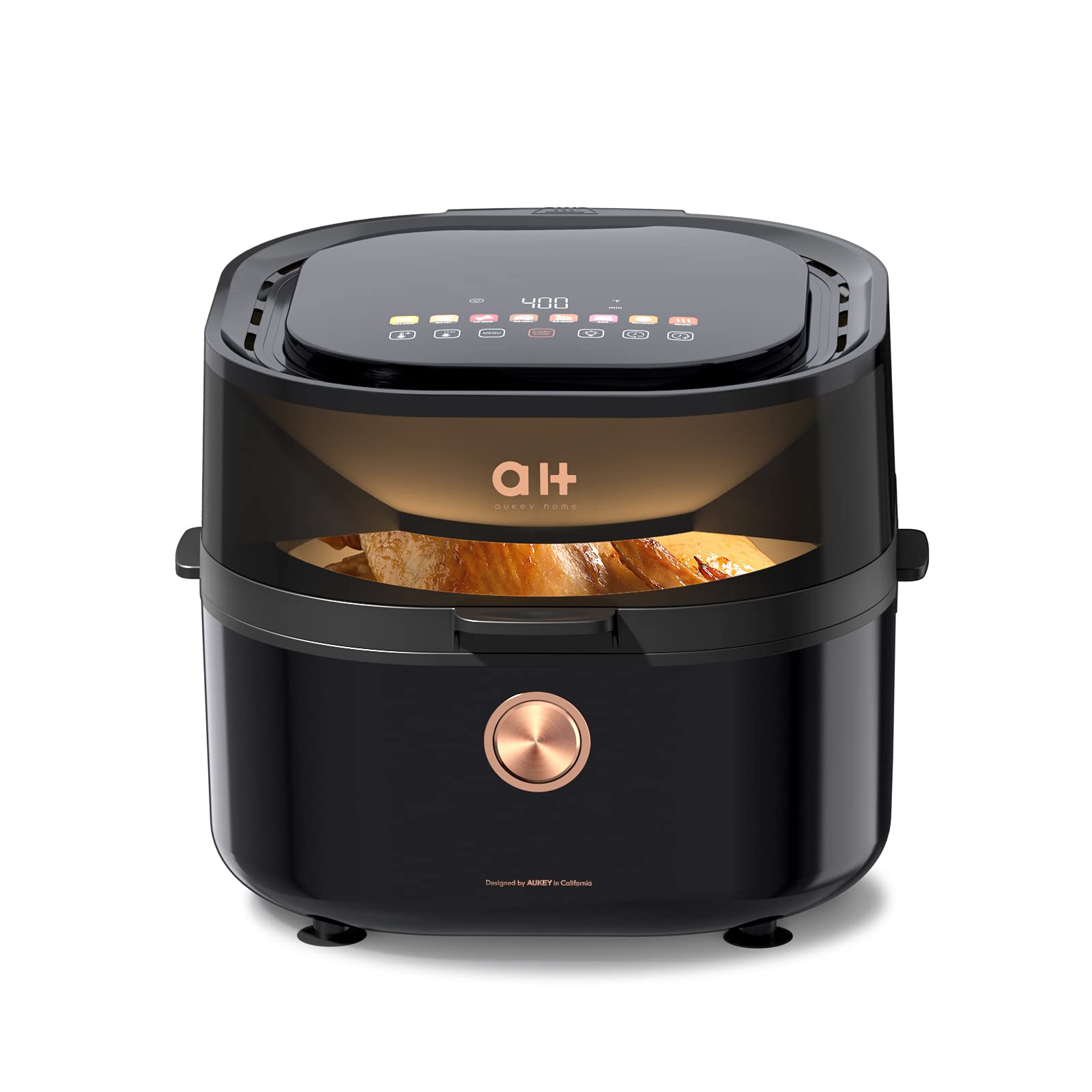 Load image into Gallery viewer, 5.8QT Air Fryer with Viewing Window, Large Capacity Oilless Air Fryer Oven with 100 Digital Cookbook, One Touch Screen for 8 Presets, Nonstick Basket, Dishwasher Safe and a Stainless Finish