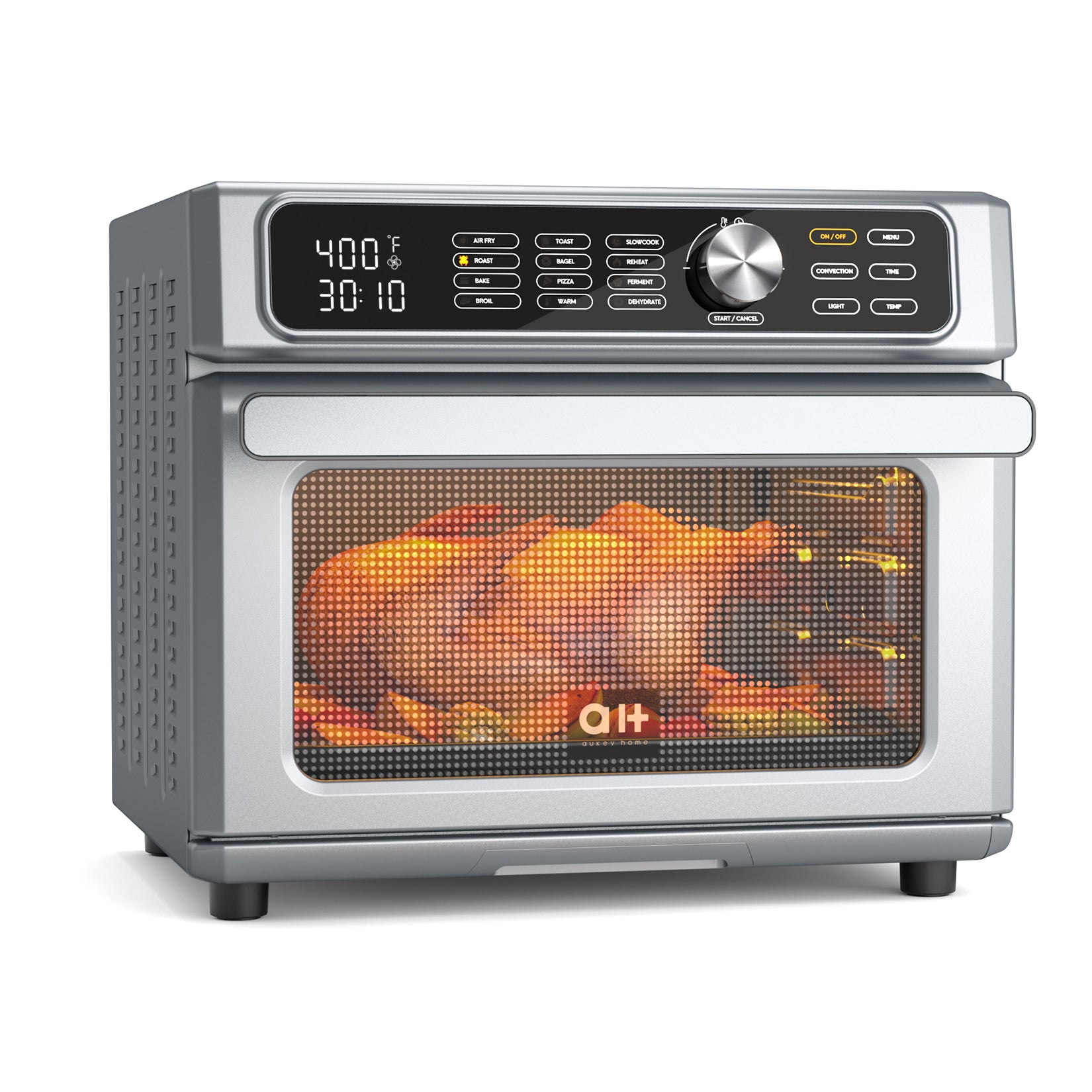 Load image into Gallery viewer, 1700W 24QT Air Fryer Toaster Oven Combo, 2-in-1 Digital Convection Oven and Dehydrator for Chicken, Pizza and Cookies, Large with 100 Online Recipes, Stainless Steel