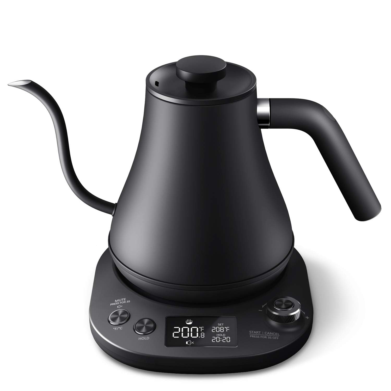 Hotoem Electric Gooseneck Black Kettle,Pour Over Coffee & Tea