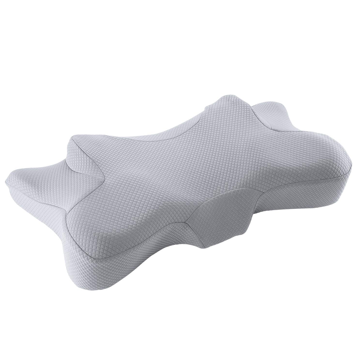 Load image into Gallery viewer, Neck Cervical Pillow Gray Memory Foam Pillow for Neck Shoulder Pain Queen Size Ergonomic Butterfly Shape Side Sleeper Pillow Anti-Snoring Relief for Side Back Stomach Sleepers