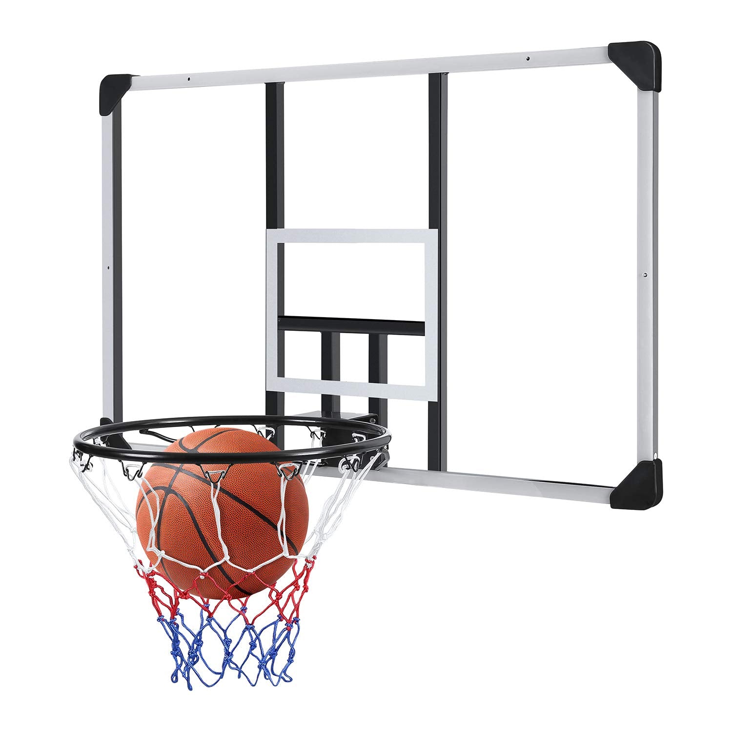 Load image into Gallery viewer, MaxKare 44 In. Basketball Backboard with Wall-Mount Hoops and Goals Rim Combo Kit and Shatterproof Polycarbonate Board and All-Steel Rustproof Frame and for Standard No.7 Balls
