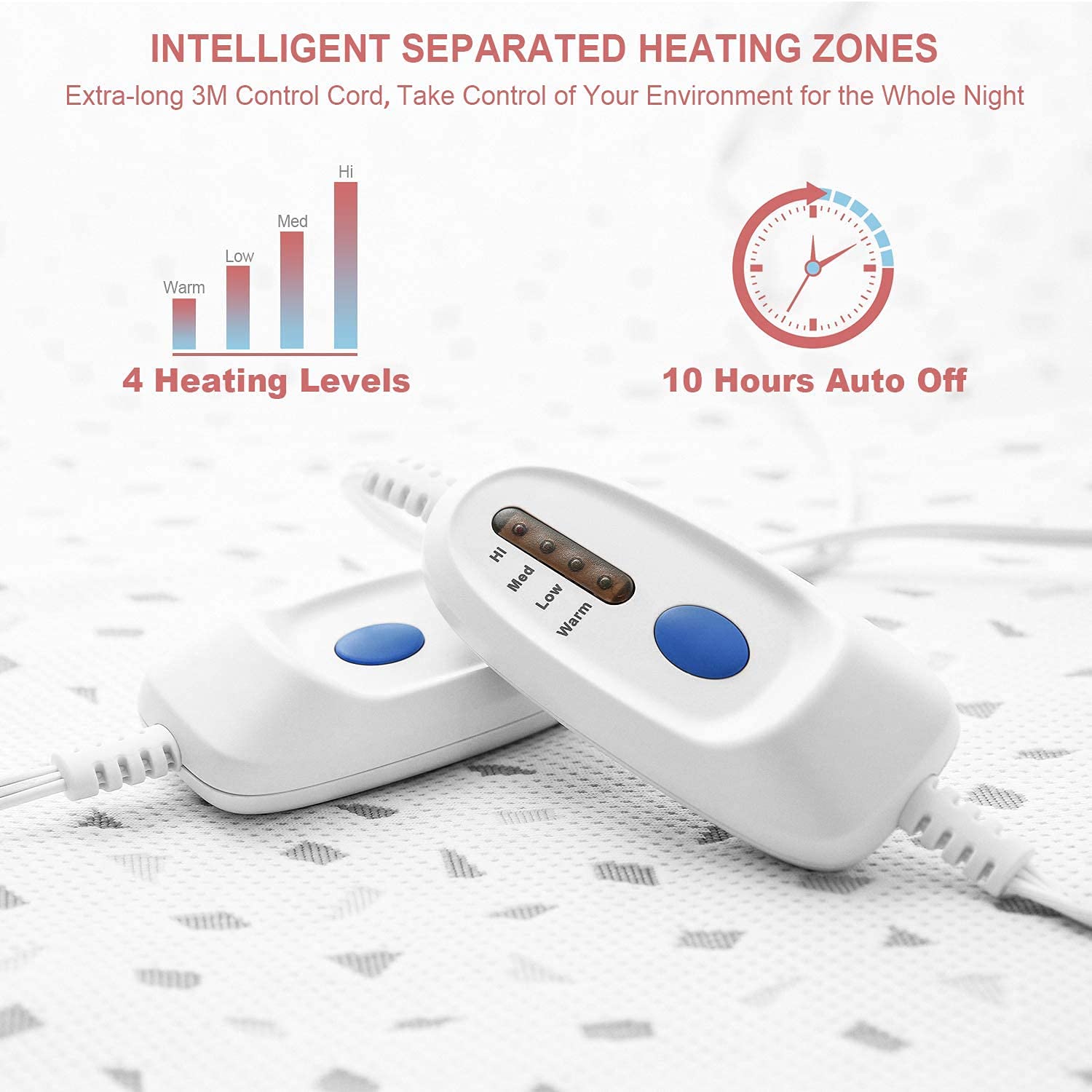 Load image into Gallery viewer, Maxkare 60''×80" Heated Mattress Pad Queen Dual Control with Ventilated Technology, 100% Polyester Heated Mattress Cover with 4 Heating Levels & 10 Hours Auto Off, Fast Heating & Machine Washable