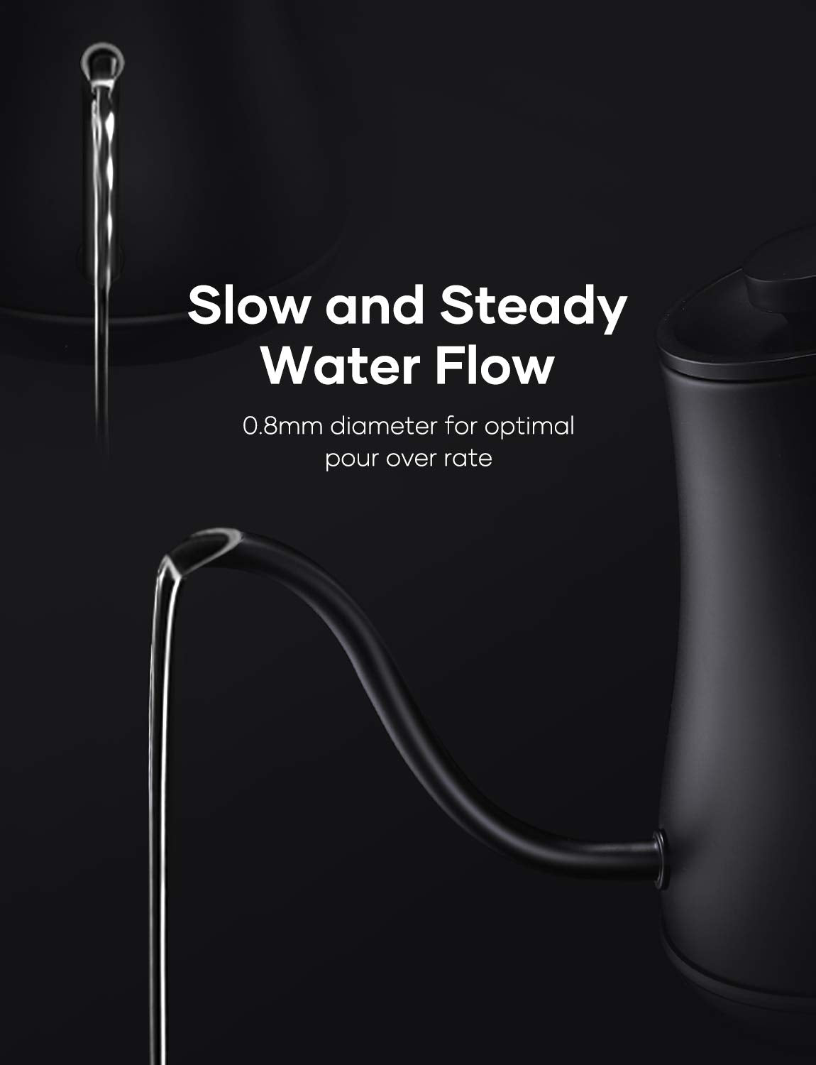 Load image into Gallery viewer, Willsence Electric Gooseneck Coffee Kettle with Temperature Control, 1200W Pour Over Electric Kettle for Coffee and Tea, Black
