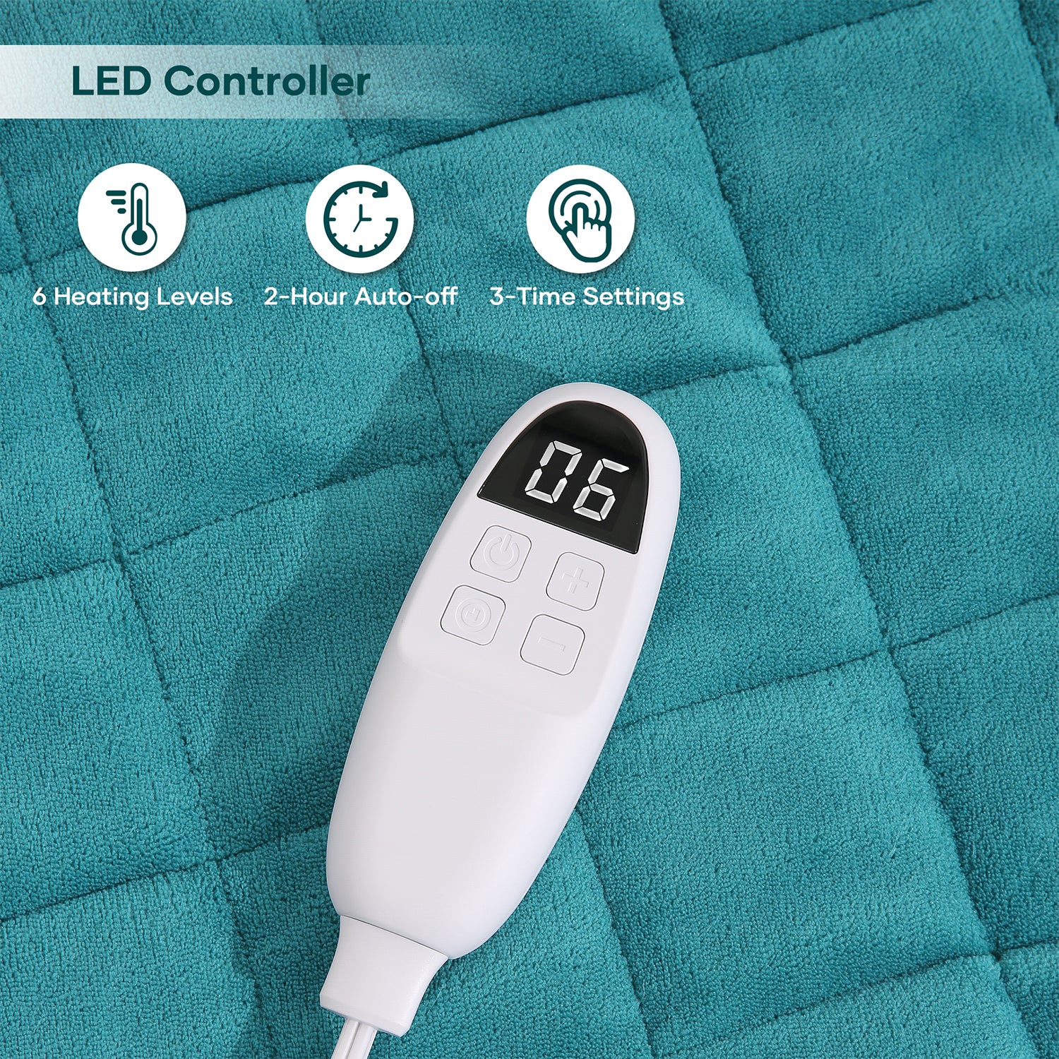 Load image into Gallery viewer, MaxKare Full Weighted Heating Pad for Back Pain & Cramps Relief, 18" X 33" Fast Heating Pad for Neck Shoulder Relief-Light Blue