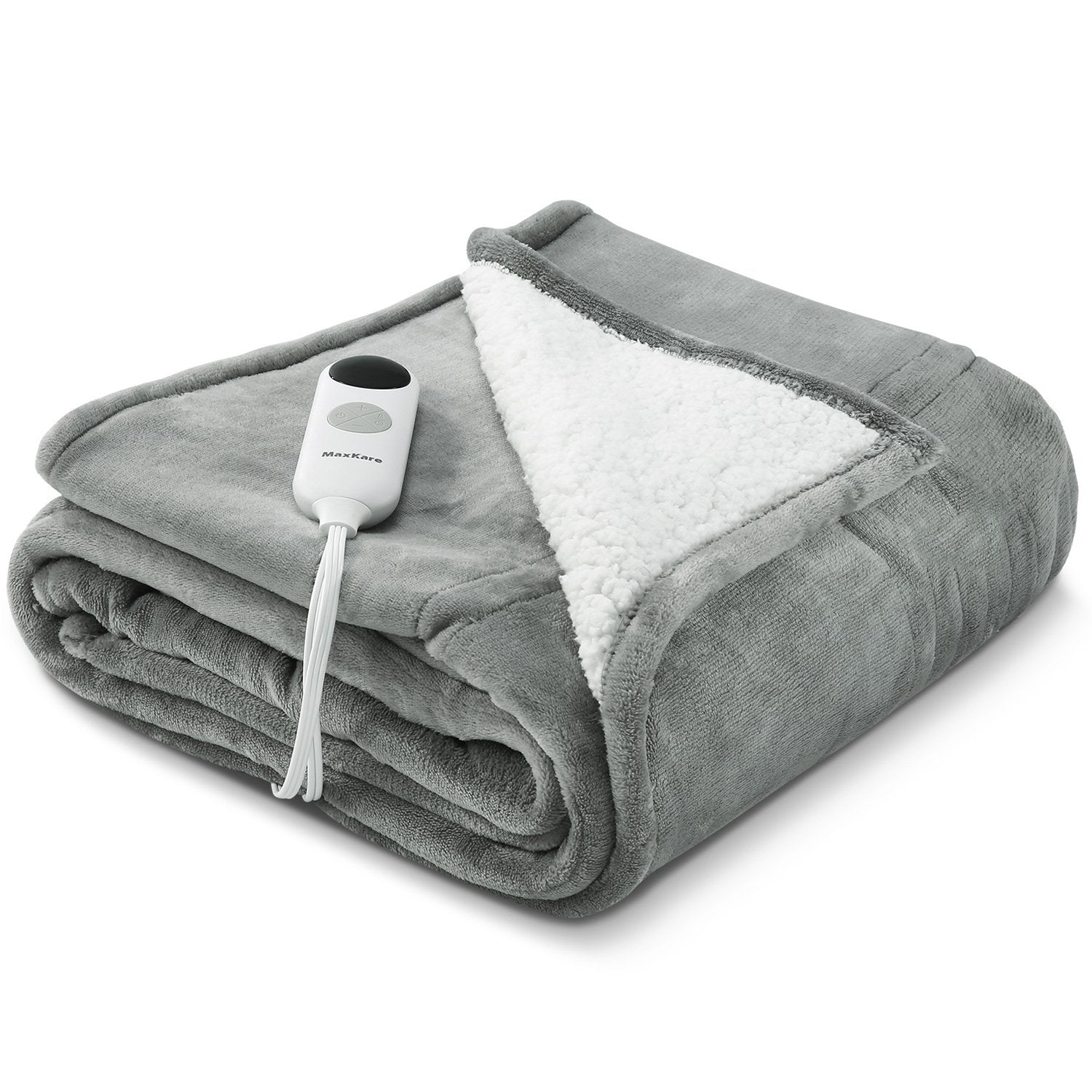 Electric Blanket Heated Throw Flannel & Sherpa Reversible Fast