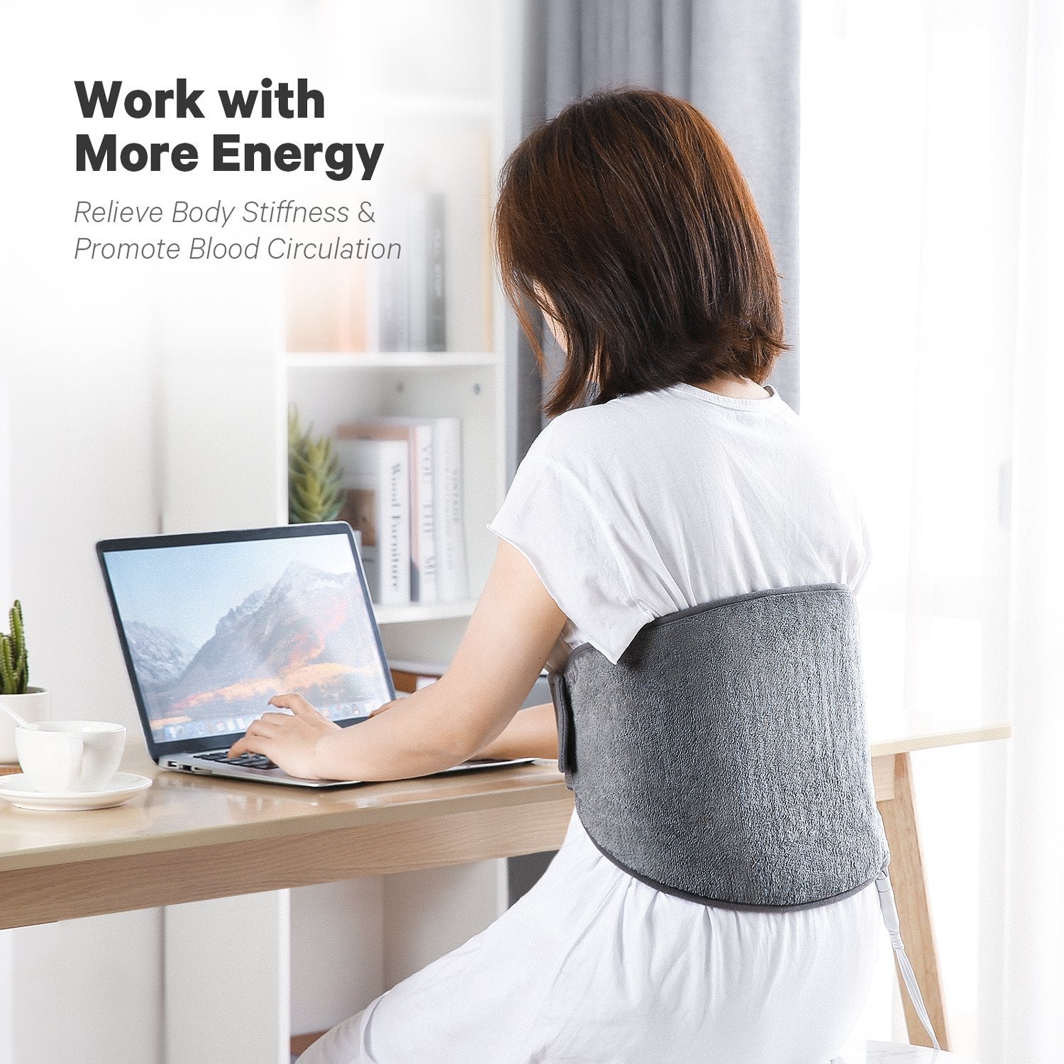 Load image into Gallery viewer, Electric Heating Pad for Lower Back & Shoulder & Abdomen, Large Waist Wrap Belt with Adjustable Flexible Straps,4 Heat Settings & 2 Hours Auto Off - NAIPO