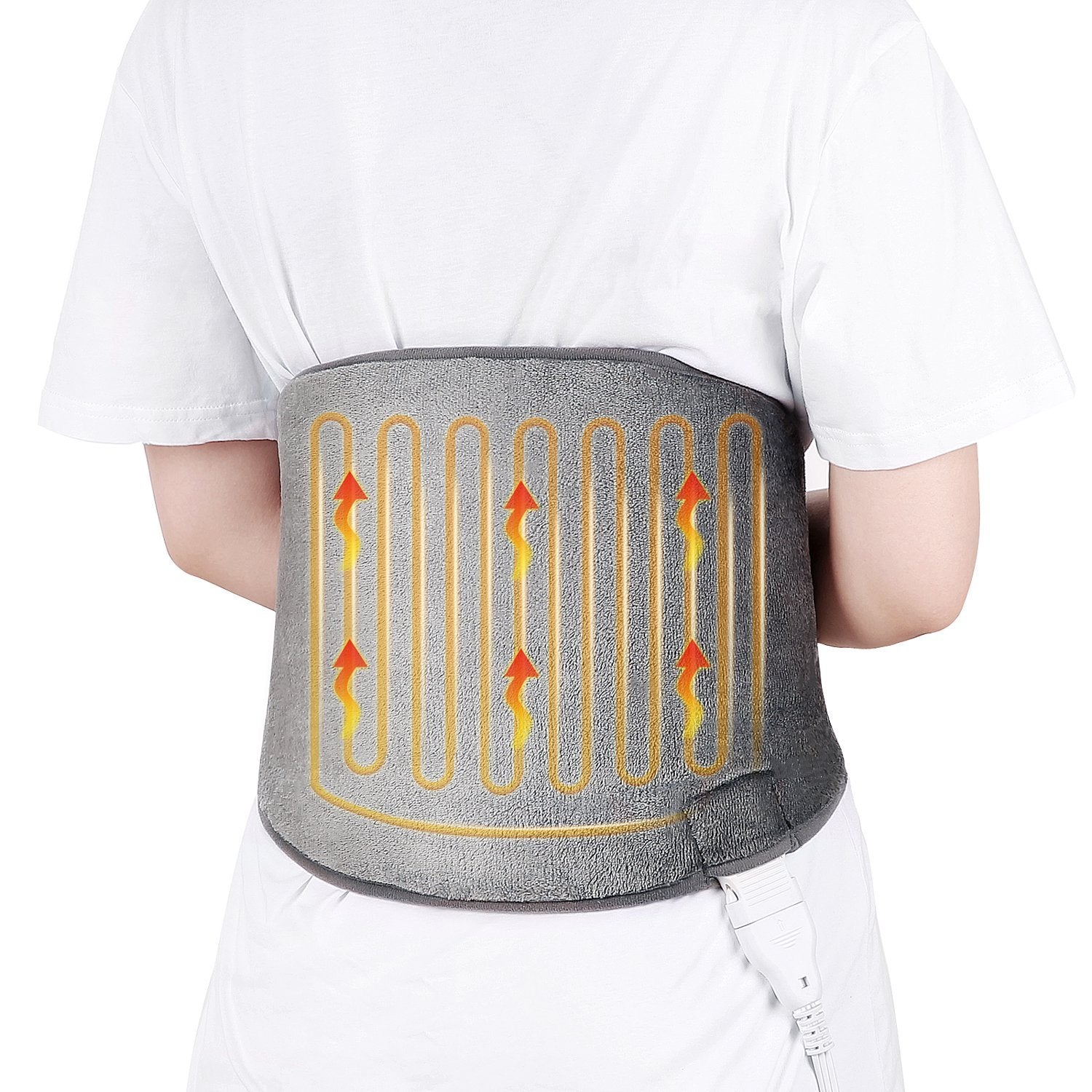 Load image into Gallery viewer, Electric Heating Pad for Lower Back & Shoulder & Abdomen, Large Waist Wrap Belt with Adjustable Flexible Straps,4 Heat Settings & 2 Hours Auto Off - NAIPO