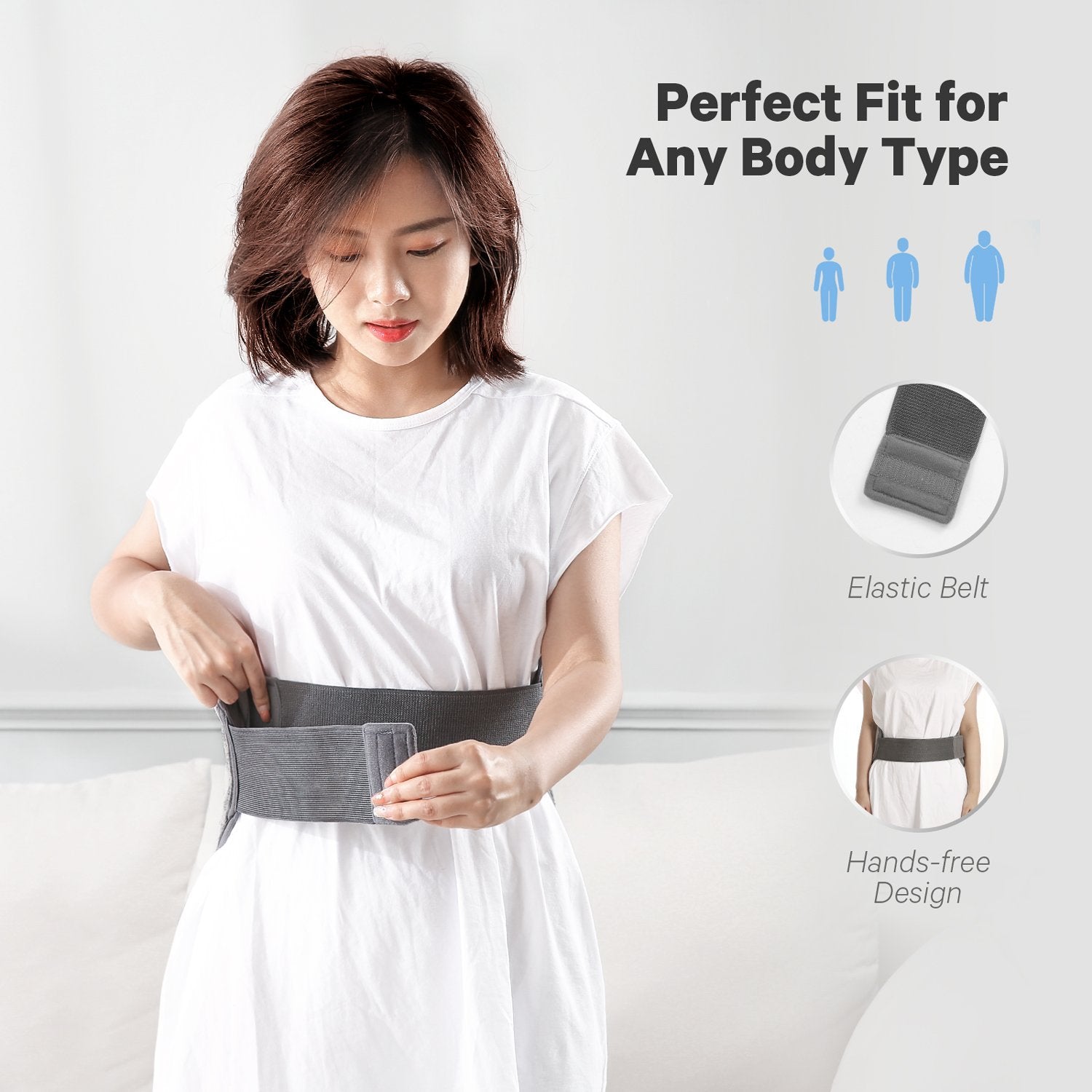Load image into Gallery viewer, Electric Heating Pad for Lower Back & Shoulder & Abdomen, Large Waist Wrap Belt with Adjustable Flexible Straps,4 Heat Settings & 2 Hours Auto Off - NAIPO