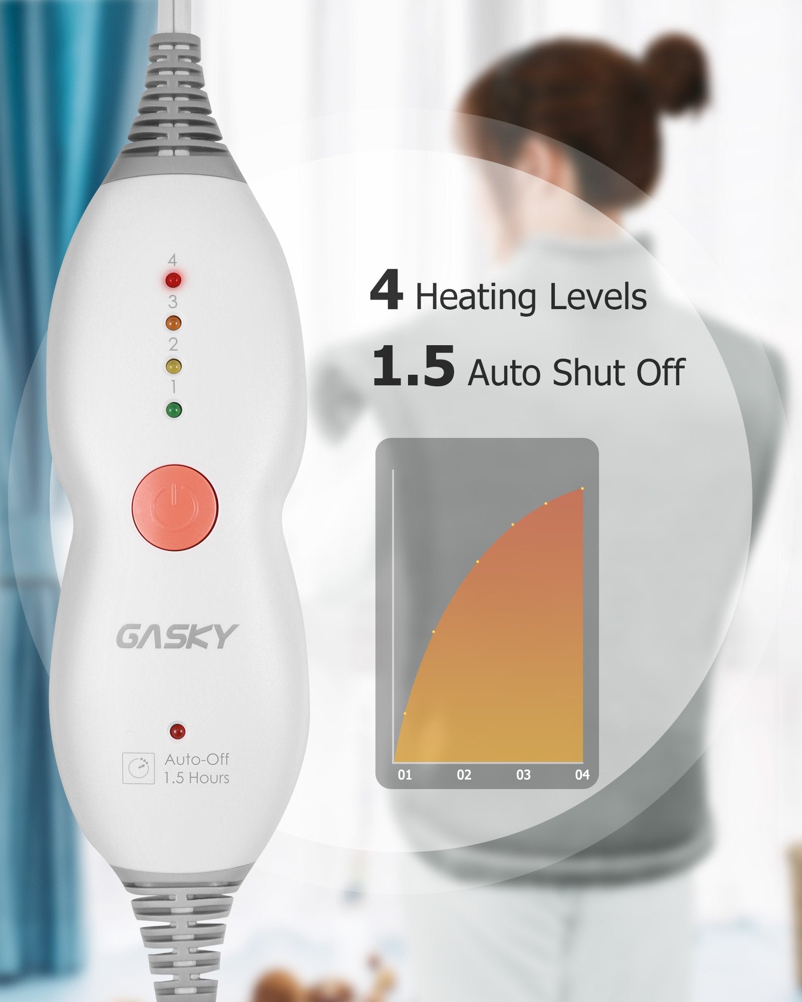 Load image into Gallery viewer, Electric Heating Pad Warm Back Wrap with 4 Levels Temperature Settings for Neck Shoulder Back, 2 Hours Auto Shut Off, Machine Washable - NAIPO