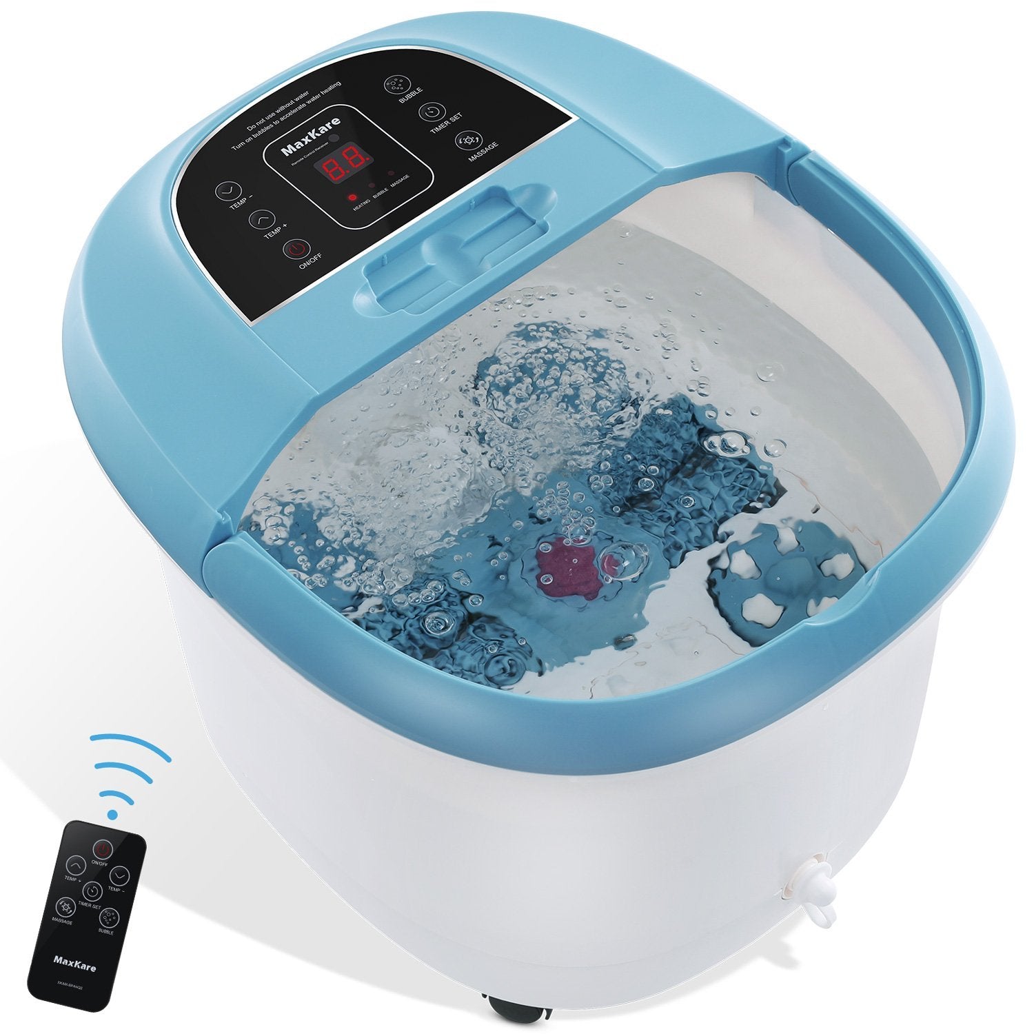 MaxKare Foot Bath Spa Massager: Wireless Remote Control, 8 Shiatsu Rollers  – MAXKARE