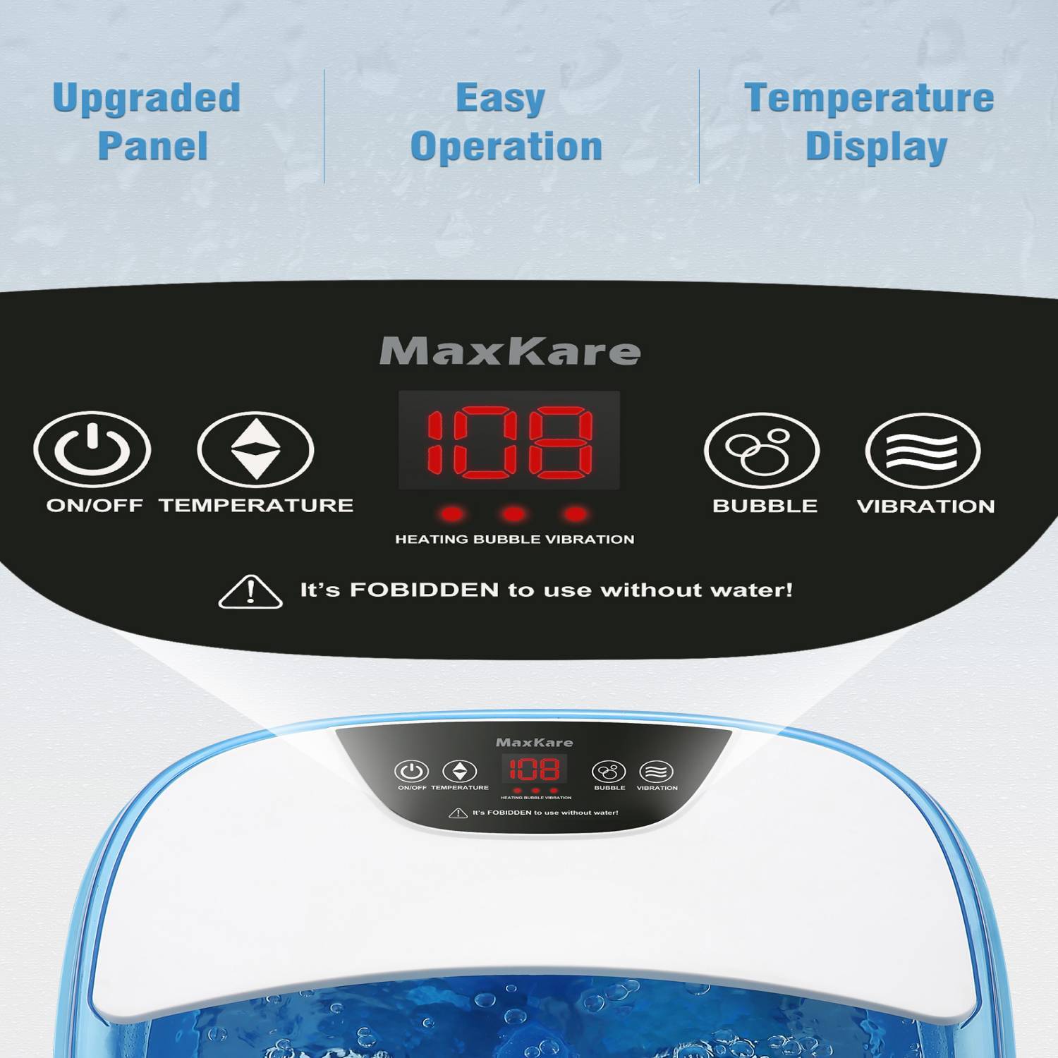 Load image into Gallery viewer, Foot Spa Bath Bucket Massager with Heat Bubbles, Grinding Stone, with 4 Masssaging Rollers, Digital Temperature Control, Pedicure Foot Soak Relax leg muscles, Comfort Feet Help Sleep Home Use - NAIPO