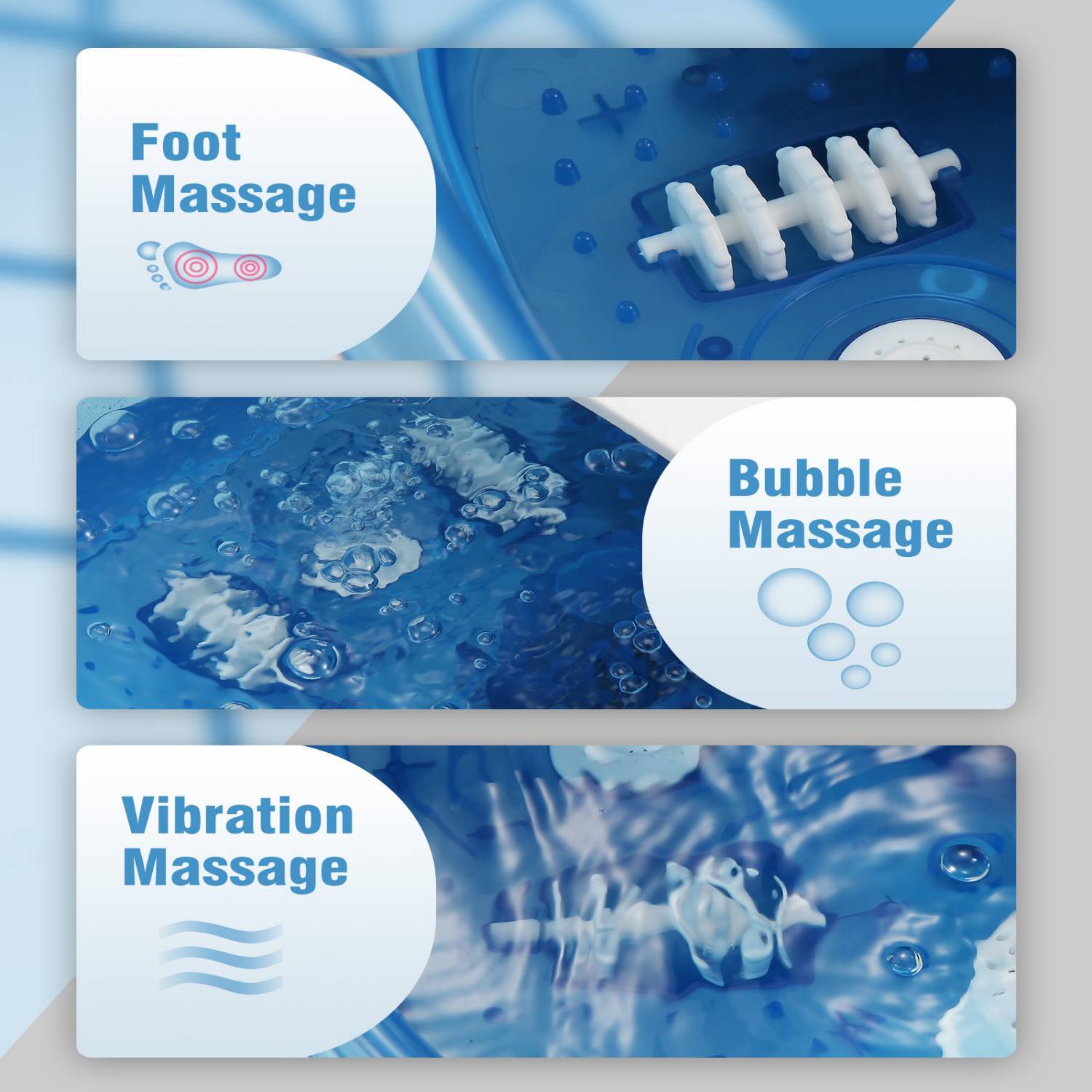Load image into Gallery viewer, Foot Spa Bath Bucket Massager with Heat Bubbles, Grinding Stone, with 4 Masssaging Rollers, Digital Temperature Control, Pedicure Foot Soak Relax leg muscles, Comfort Feet Help Sleep Home Use - NAIPO