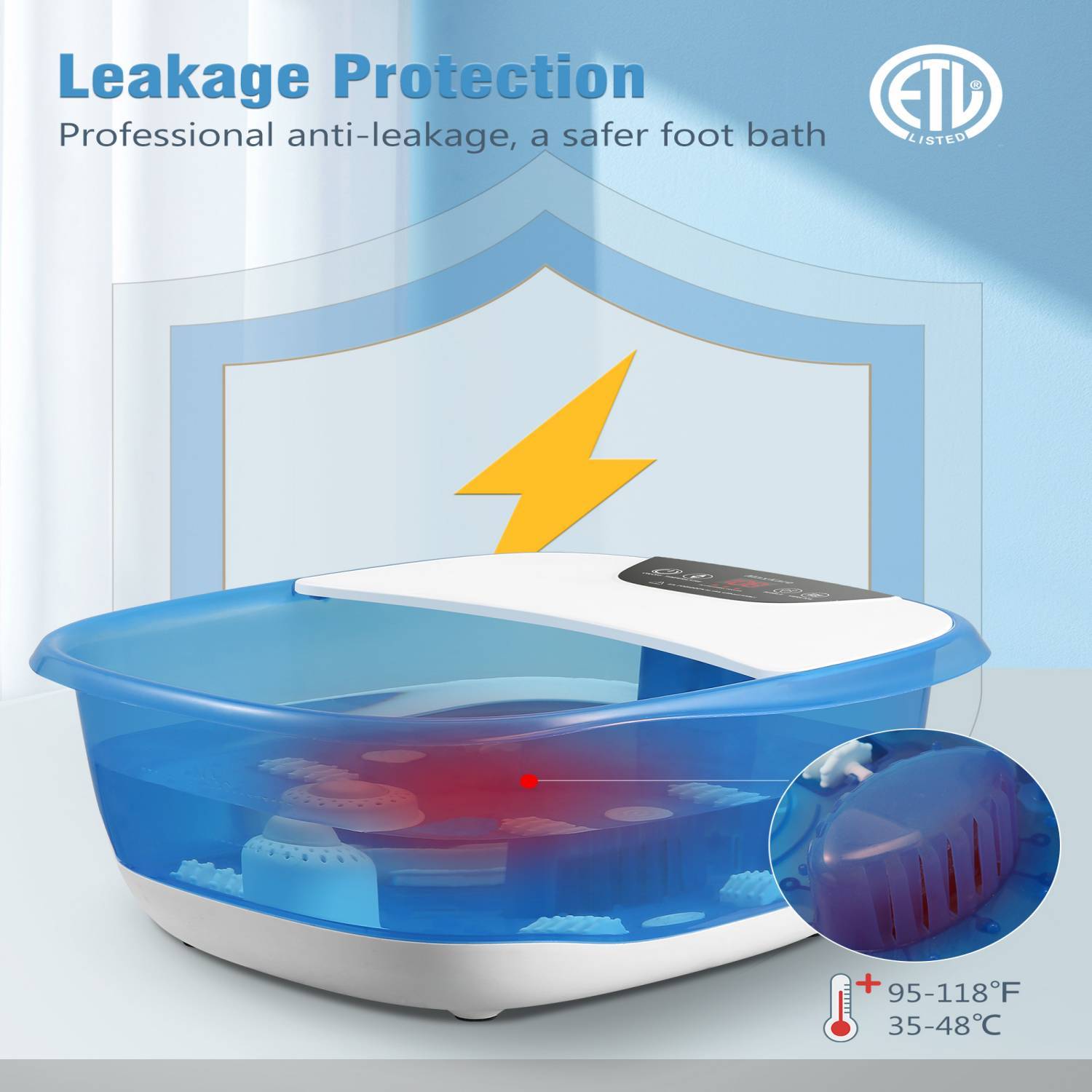 Load image into Gallery viewer, Foot Spa Bath Bucket Massager with Heat Bubbles, Grinding Stone, with 4 Masssaging Rollers, Digital Temperature Control, Pedicure Foot Soak Relax leg muscles, Comfort Feet Help Sleep Home Use - NAIPO
