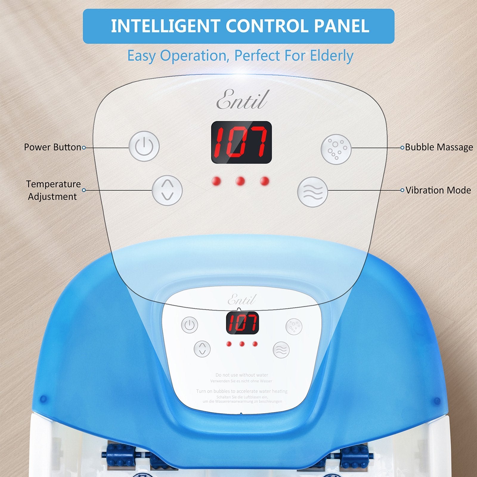 Load image into Gallery viewer, Foot Spa Bath Massager with Heat Bubbles Vibration, Heated Foot Bath Tub with Pedicure Grinding Stone, 16 Massage Rollers, Digital Temperature Control, Home Use - NAIPO