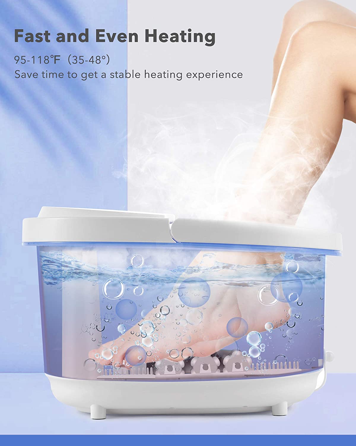 Load image into Gallery viewer, Foot Spa/Bath Massager 6 in 1-Heat, Bubbles, Vibration, 6 Motorized Shiatsu Rollers, Frequency Conversion, Time & Temprature Settings, Pedicure Tub Bath for Feet Home Use - NAIPO