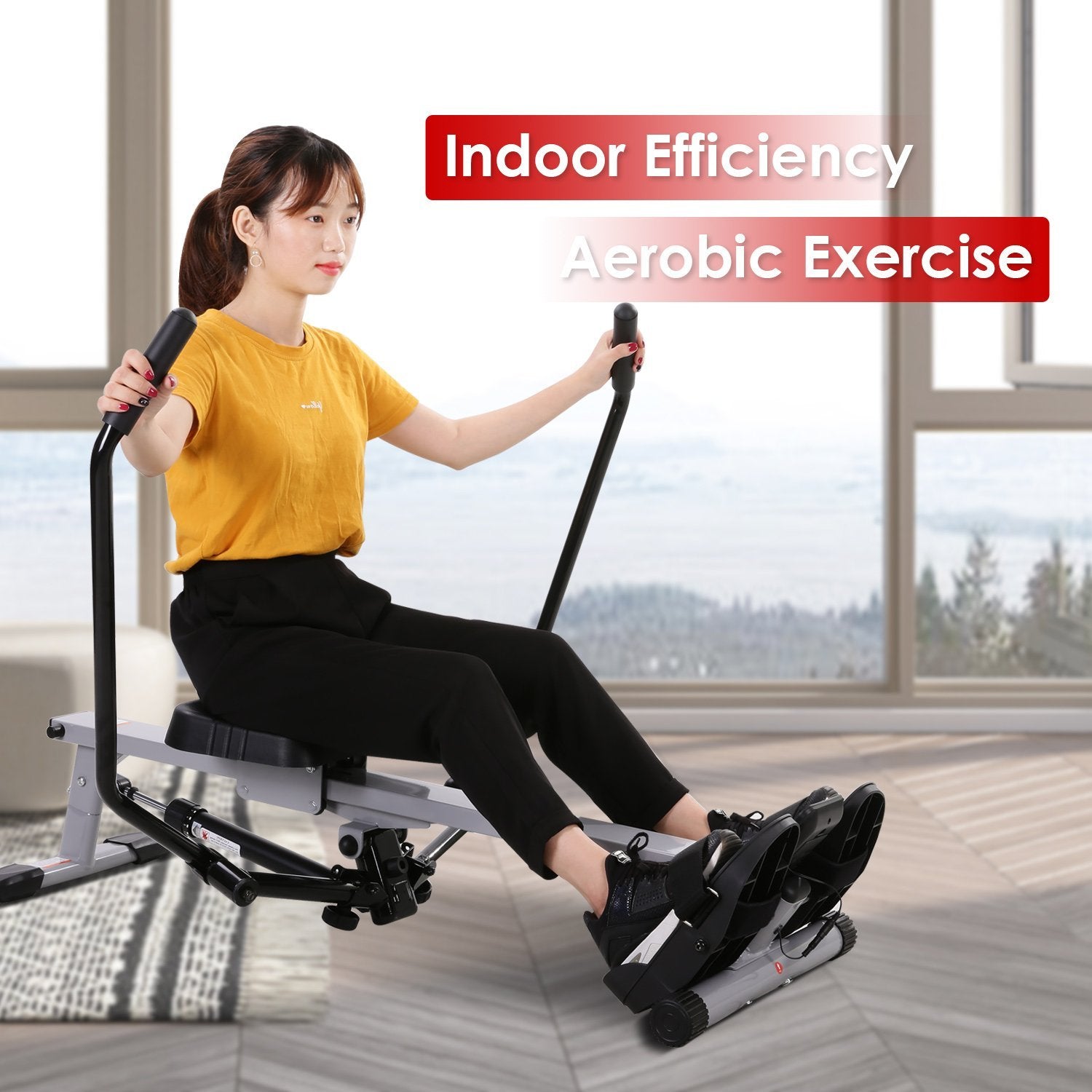 Load image into Gallery viewer, Full Motion Rowing Machine for Home Use Foldable Hydraulic Rower Rowing Machine - NAIPO