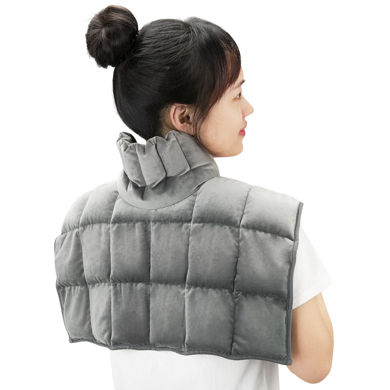 Load image into Gallery viewer, Heated Neck & Shoulder Wrap Calming Heat Weighted Heating Pad Microwavable for Neck, Herbal Aromatherapy with 100% Natural Lavender & Herb, Use in Microwave or Freezer - NAIPO