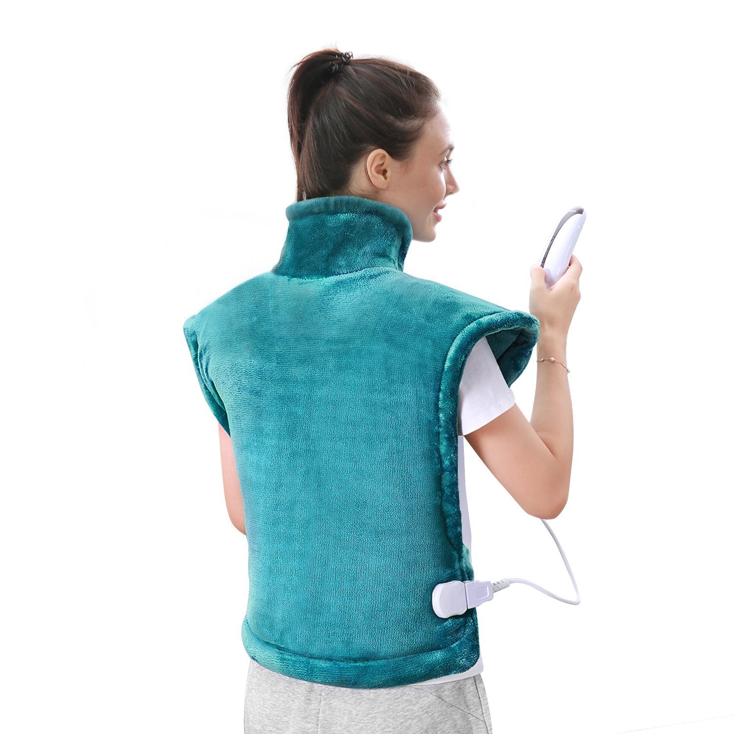Load image into Gallery viewer, Large Heating Pad for Back and Shoulder, 24"x33" Heat Wrap with Fast-Heating and 5 Heat Settings, Auto Shut Off Available - Lagoon - NAIPO
