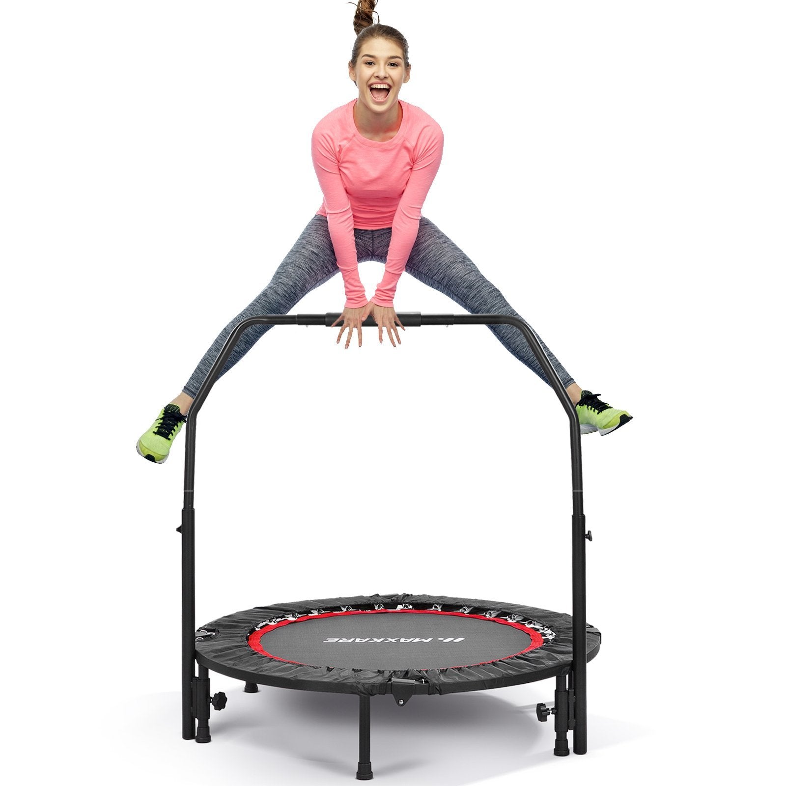 MaxKare 50 Spring-less Fitness Trampoline Hexagon Exercise Rebounder,  3-Level Adjustable Foam Handle – MAXKARE