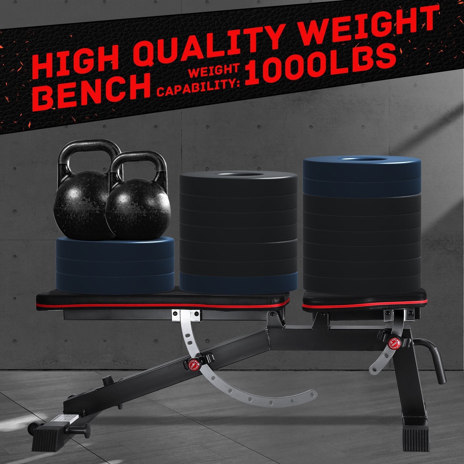 Load image into Gallery viewer, MaxKare Adjustable Weight Bench With 1000lbs Load Capacity 9+3 Levels Adjustable For Strength Training Resistance - NAIPO