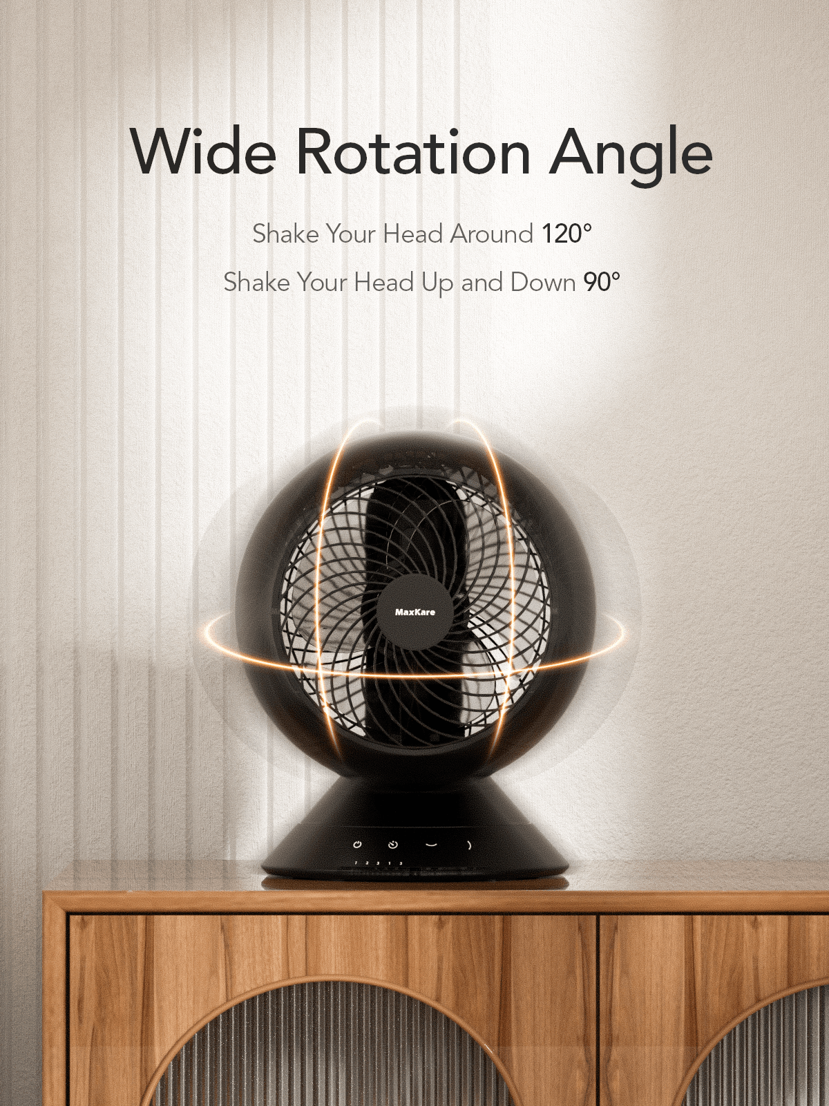 Load image into Gallery viewer, Maxkare Air Circulator Fan, 3speeds, Horizontal Vertical Oscillating Smart, Energy Fan with Remote, Timing, low noise long life, Black - NAIPO