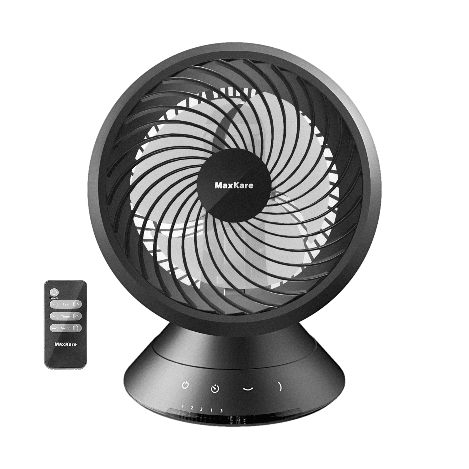Load image into Gallery viewer, Maxkare Air Circulator Fan, 3speeds, Horizontal Vertical Oscillating Smart, Energy Fan with Remote, Timing, low noise long life, Black - NAIPO